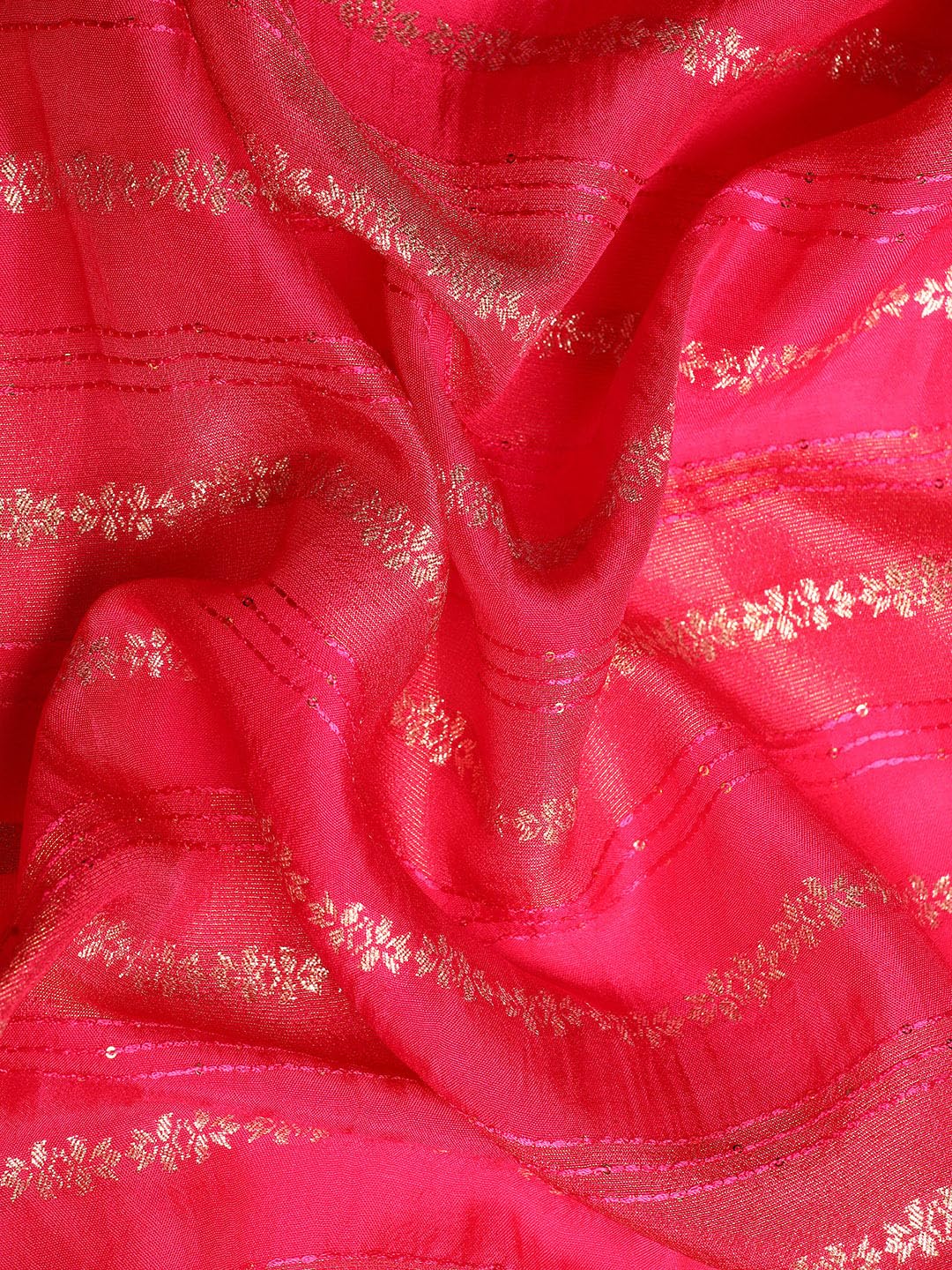 MOHEY Rani Art Silk Zari Weaved Saree for Women