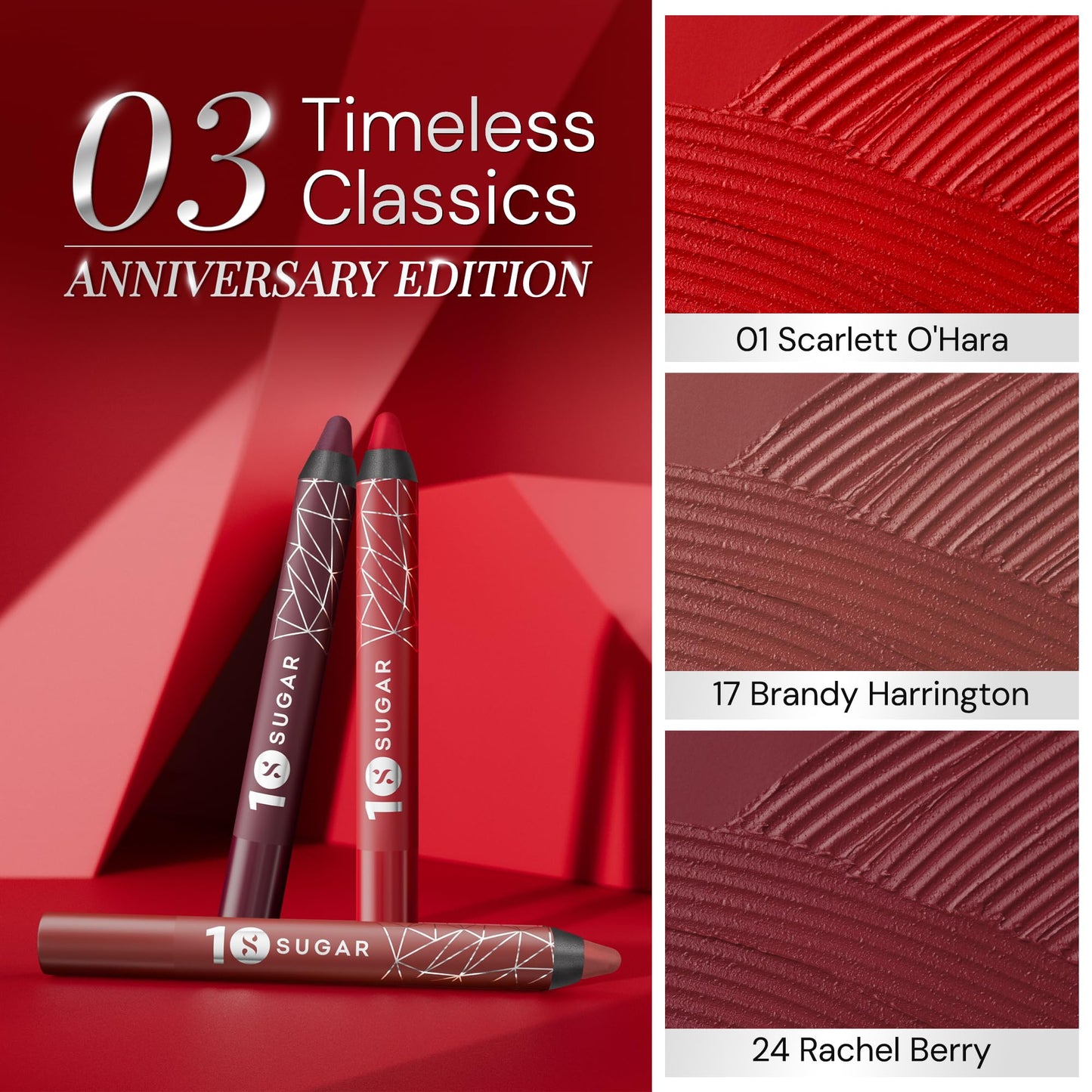 SUGAR Cosmetics Matte as Hell Crayon Lipsticks for Women | Lasts Up To 8+ Hours | Lip Crayon with Sharpener | 2.8gm - 24 Rachel Berry (Anniversary Edition)