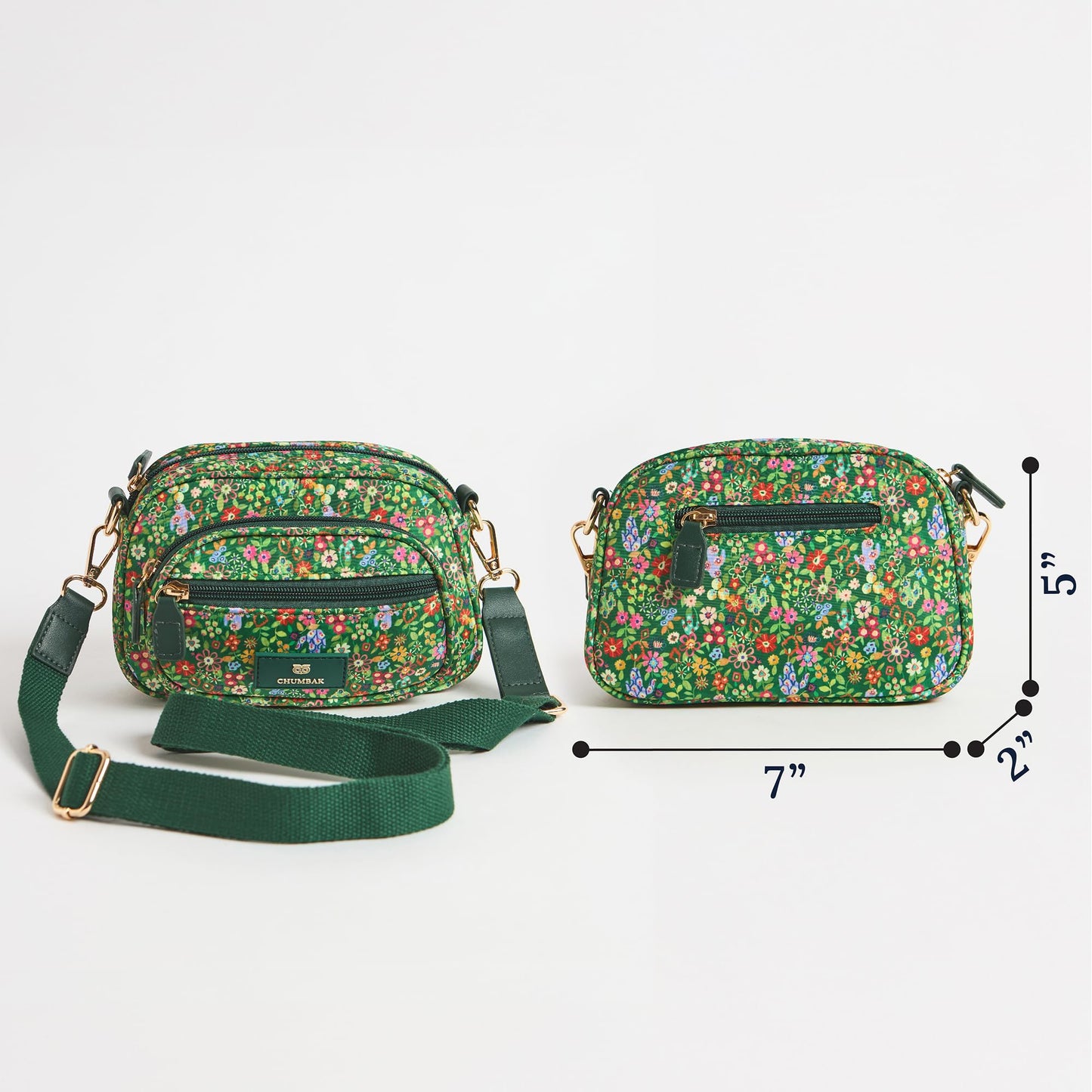 Chumbak Shehar Mini Sling - Bloomscape, Digital Nomad, Phone Sling Bag for Women and Girls, Crossbody Pocket Purse Bag, Adjustable Strap, Mini Makeup Pouch