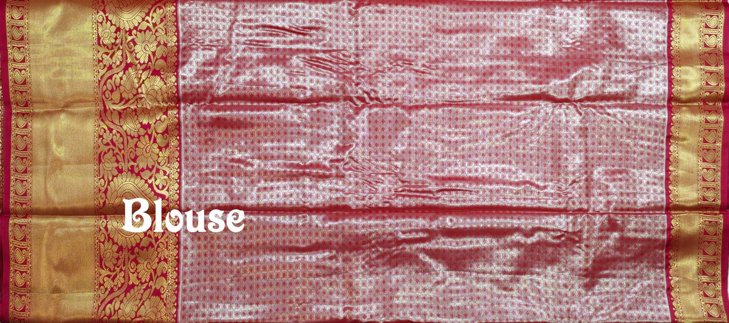 VFCollections Women's Kanchipuram Silk Pattu Sarees With Blouse (VFC284-2)