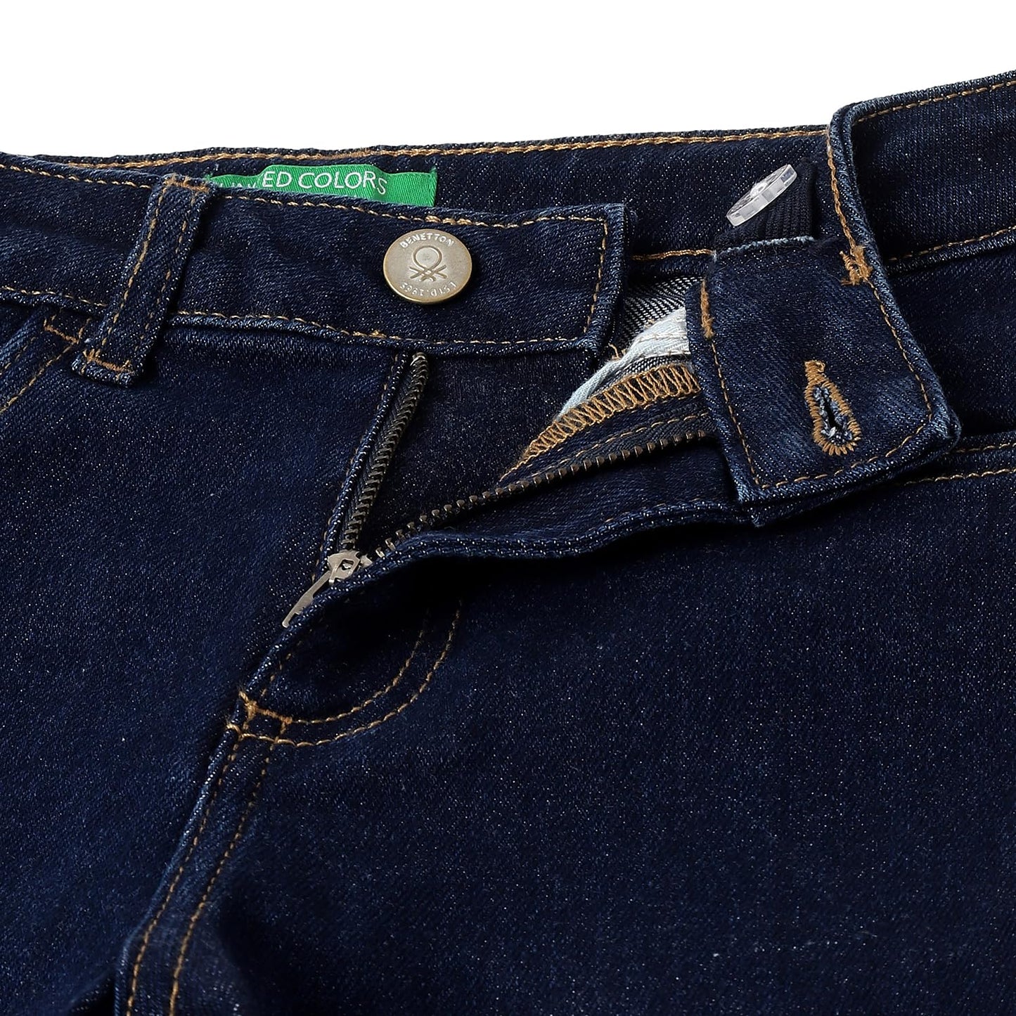 United Colors of Benetton Solid Bootcut Fit Jeans (Size: 8-9 Years)-25P4DENC0602I901 Blue