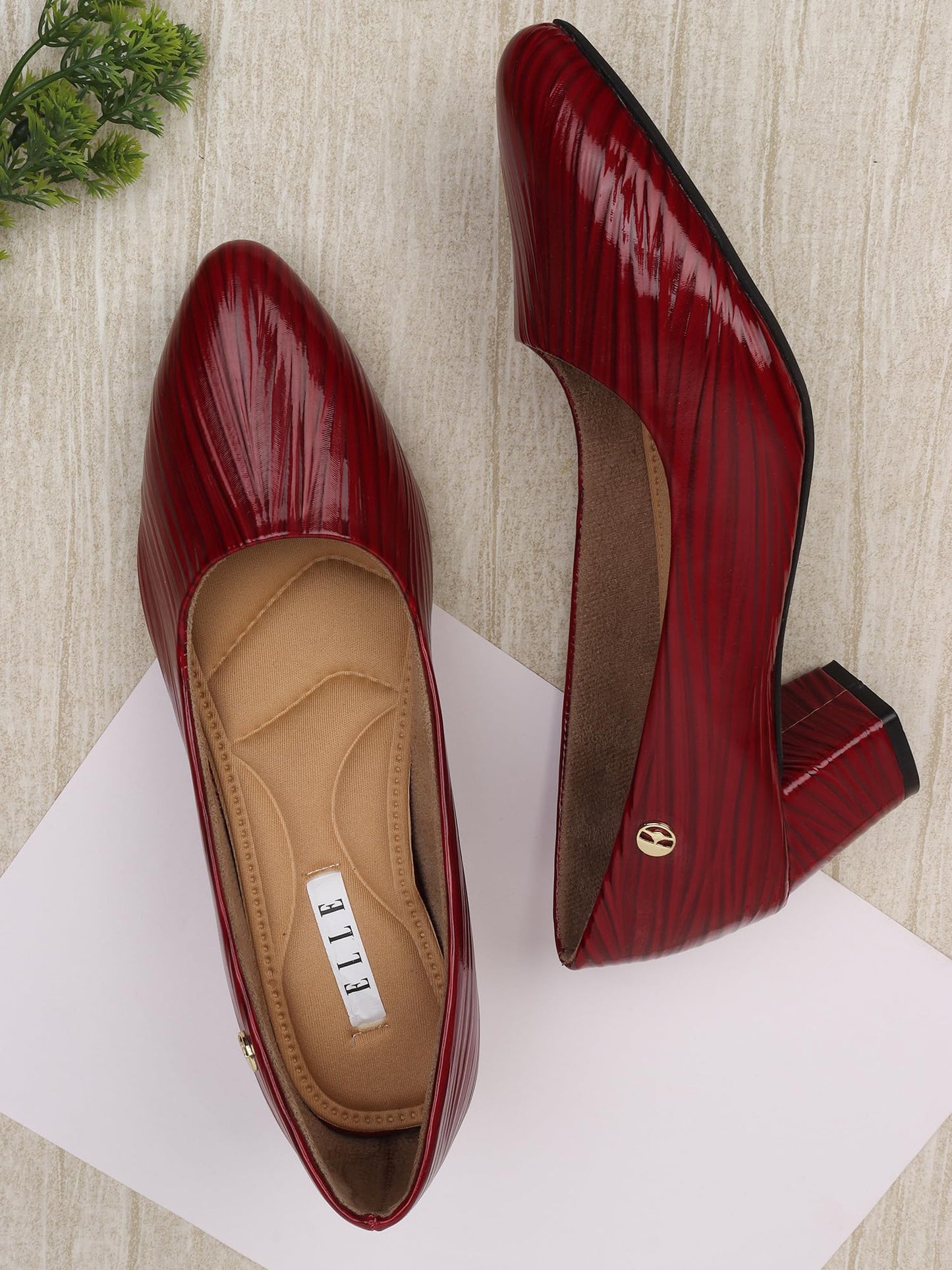 ELLE Women Shoes,Maroon,UK-3