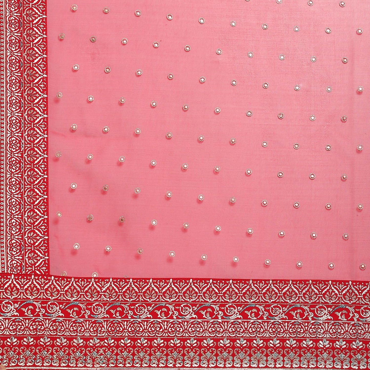 BIBA Silk Women Printed Anarkali Salwar Kurta Dupatta(Skddurgotsa8919_Red_38)