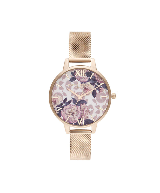 Olivia Burton Wild Flower Analog White Dial Women's Watch-OB16LP01W/NCOB16LP01W