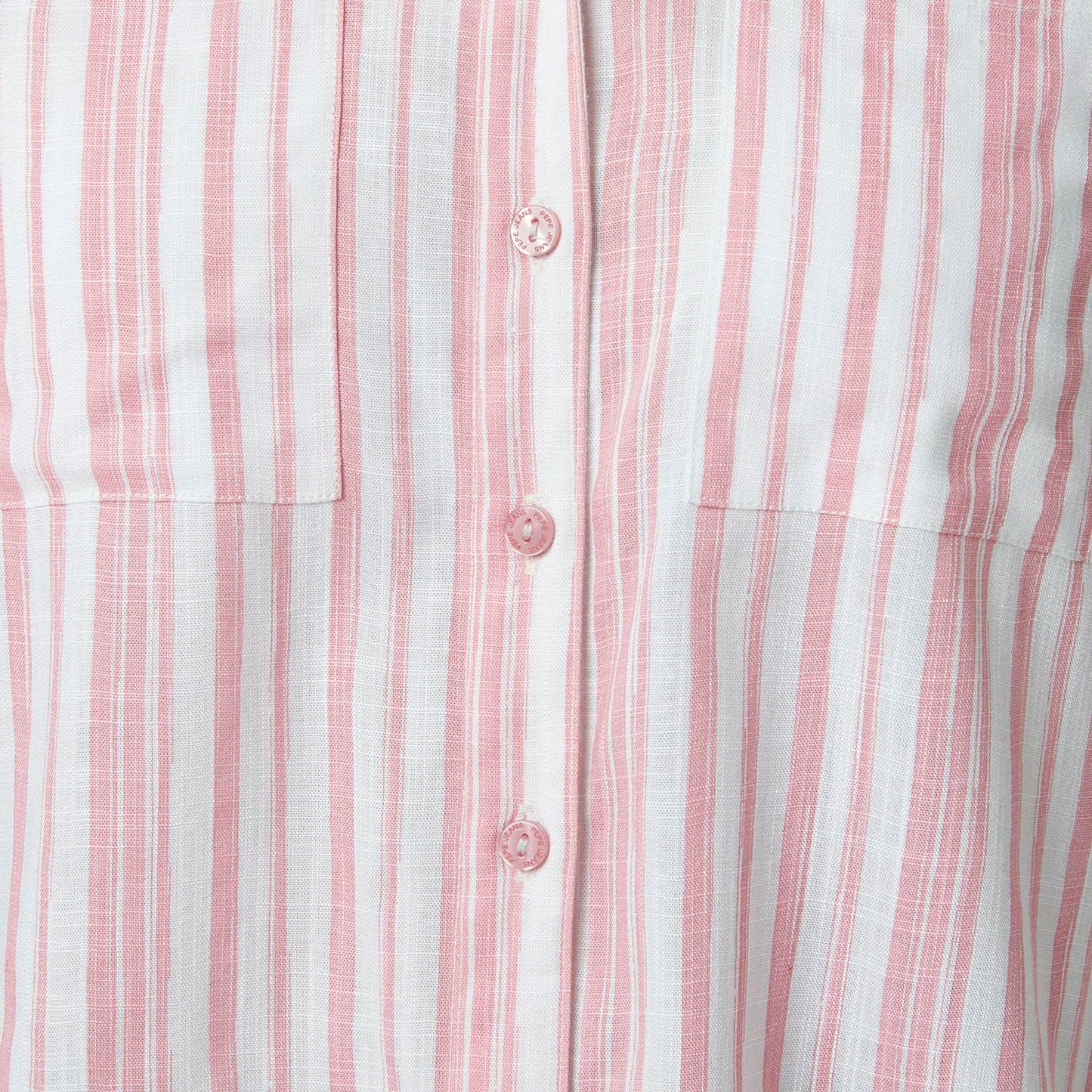 Pepe Jeans Stripes Viscose Round Neck Women's Shirt (Pink, Large)