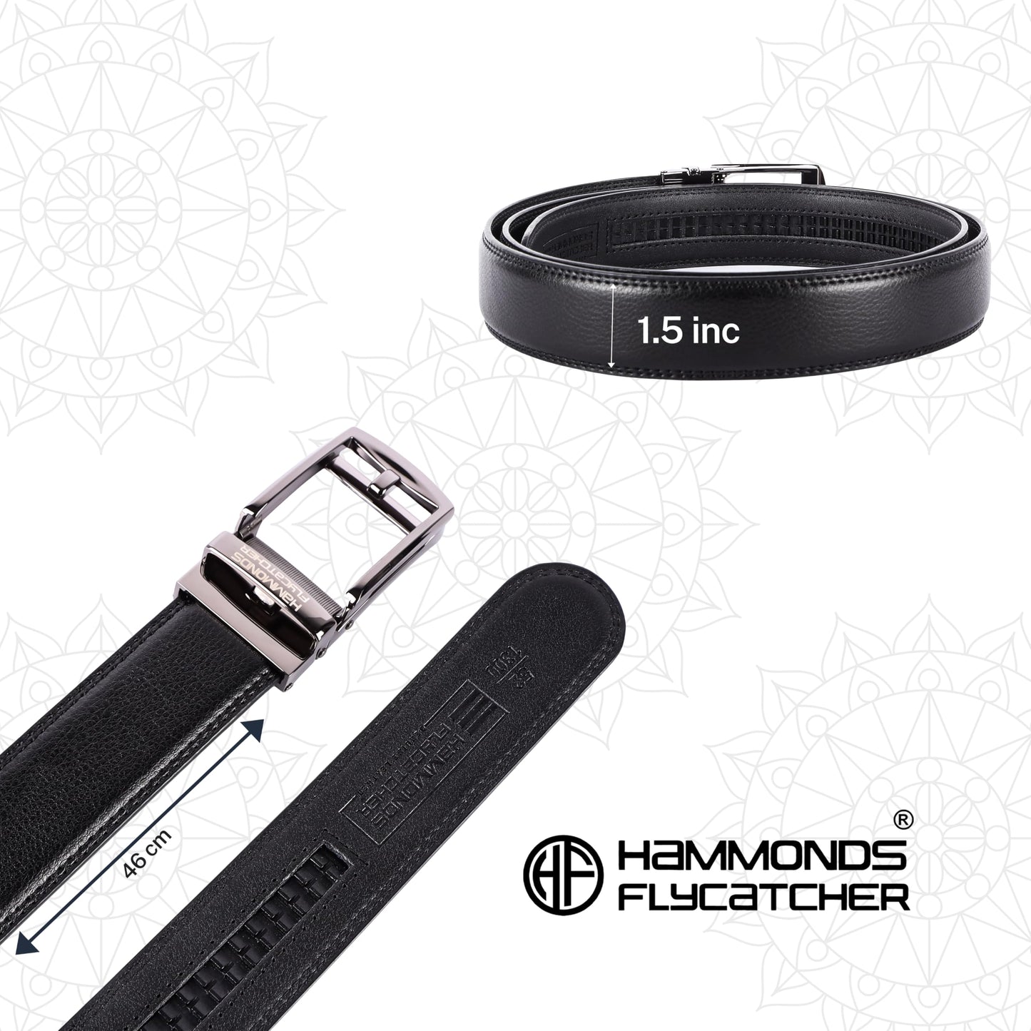 HAMMONDS FLYCATCHER Gift for Men Combo - Genuine Leather Wallet and Belt Combo Box - Leather Belt- Birthday Special & Unique Gift Ideas for Husband, Boyfriend, Teachers, Father - Blics Black