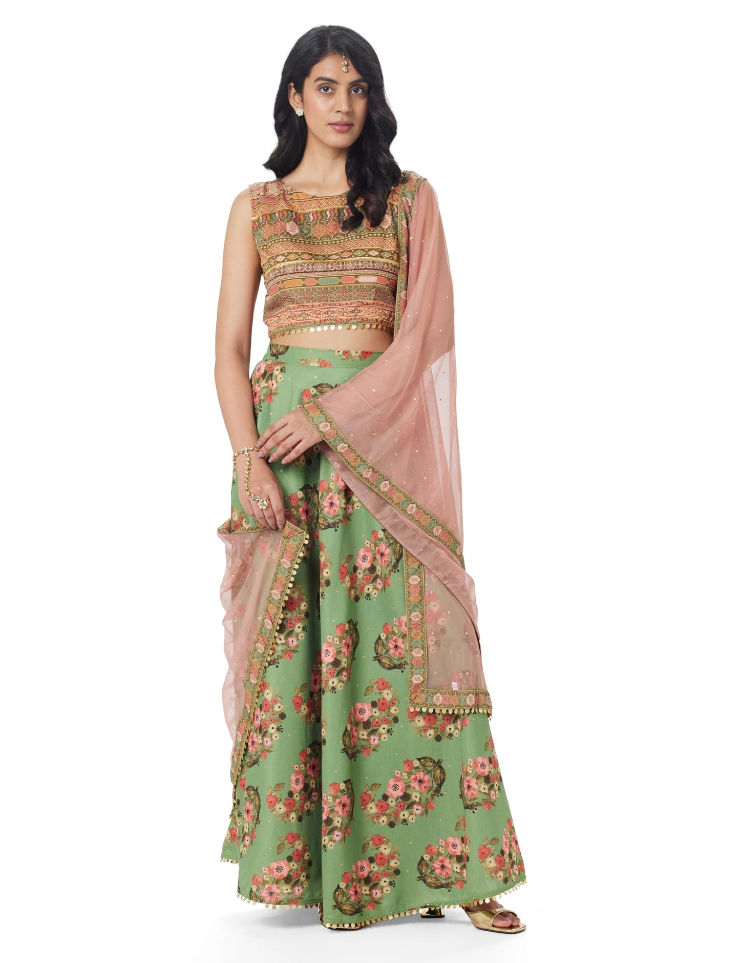 Ahalyaa Women's Polyester Readymade Lehenga Choli (AHBLSKDU-COMBO-853L)