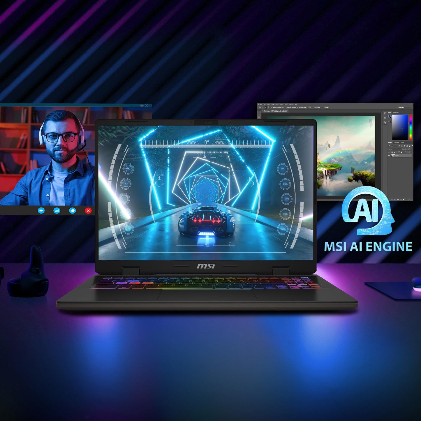 MSI Sword 16 HX, Intel 14th Gen. i7-14700HX, 41CM 16:10 FHD+ 144Hz Gaming Laptop(16GB/1TB NVMe SSD/Windows 11 Home/NVIDIA GeForce RTX 4060, GDDR6 8GB /Cosmos Gray/2.3Kg), B14VFKG-208IN