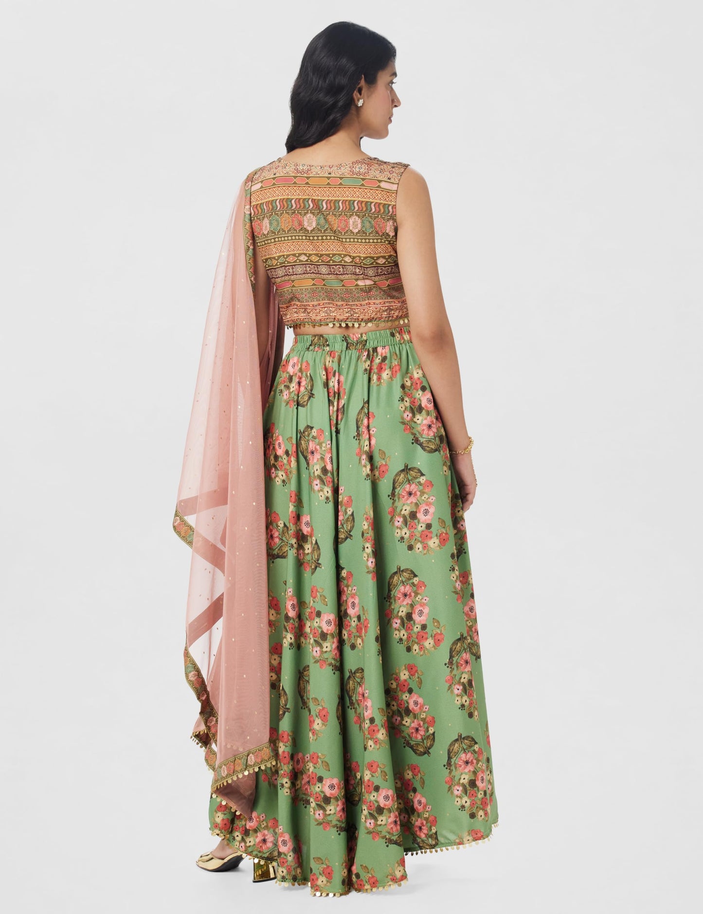 Ahalyaa Women's Polyester Readymade Lehenga Choli (AHBLSKDU-COMBO-853L)