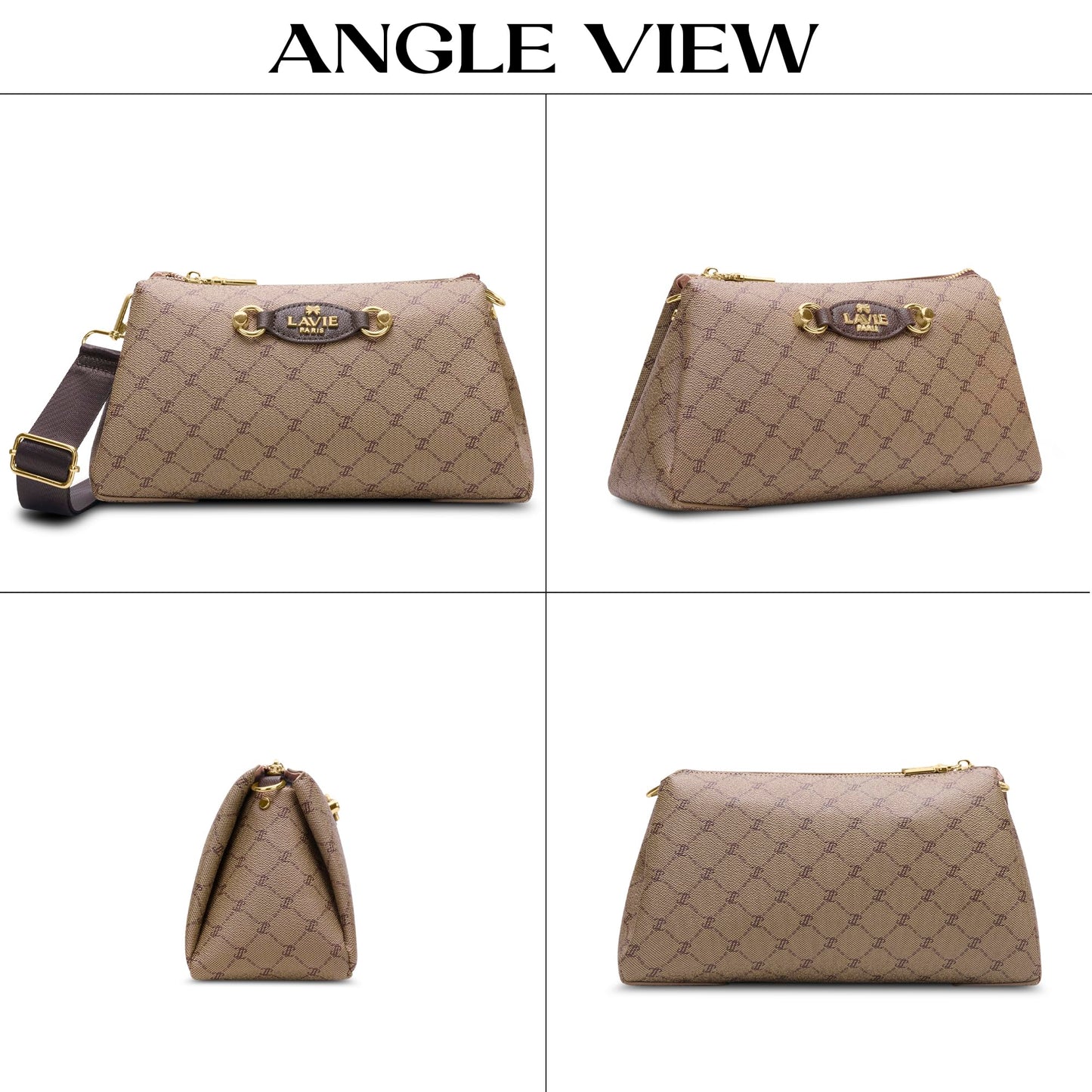 LAVIE PARIS Women's Eloi 3 Compartment Crossbody Sling Bag | Ladies Purse Handbag | Gift for Women
