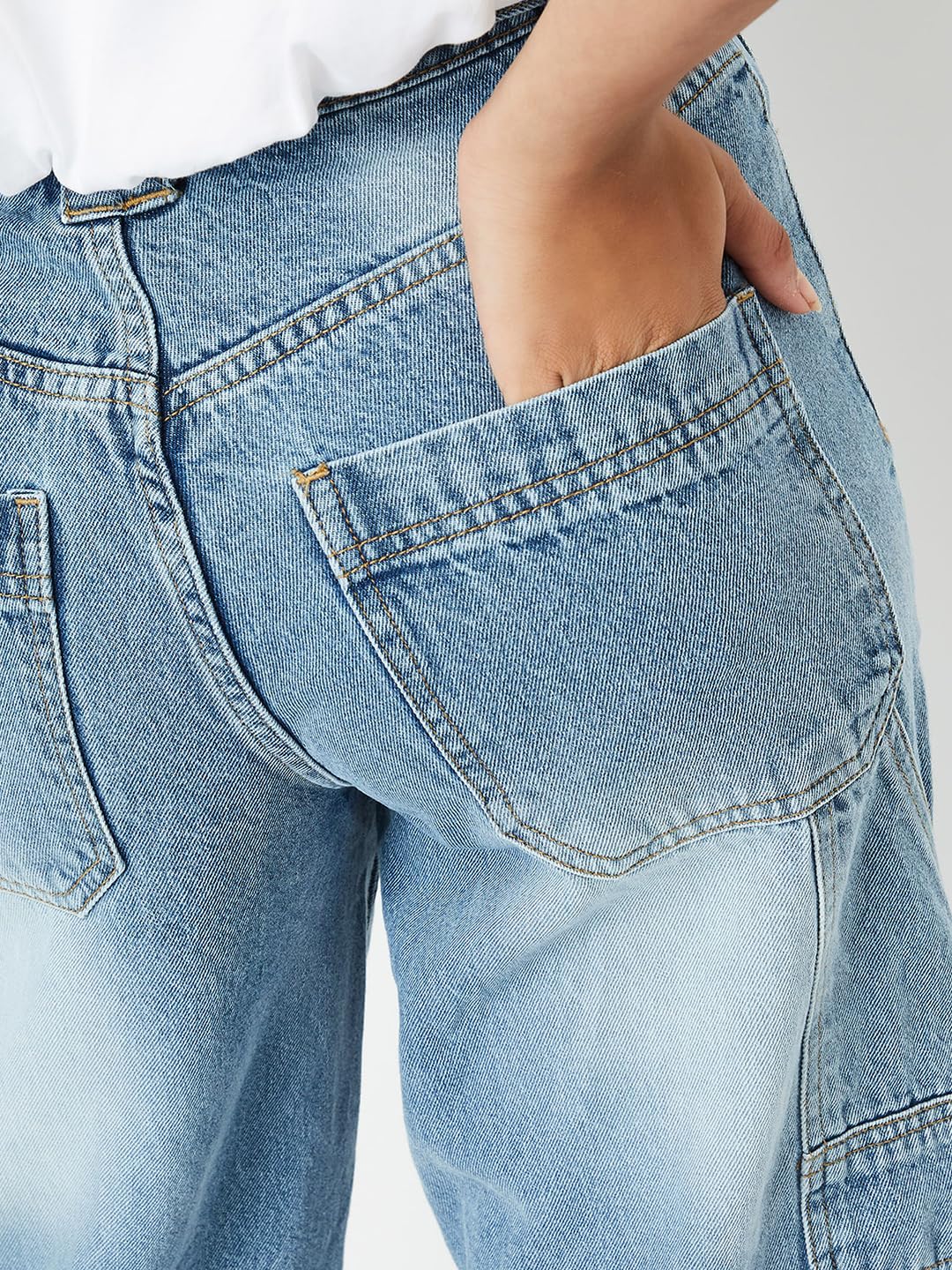 Max Girl's Regular Jeans (P24ETN09_Mid Blue