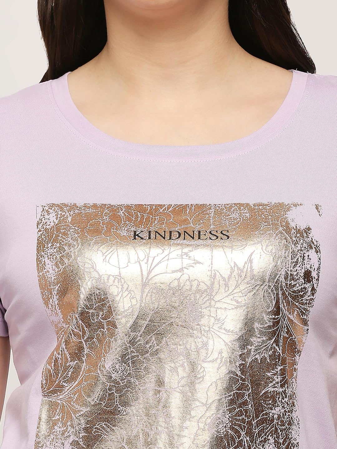 Pepe Jeans Women's Regular Fit Foil Printed T-Shirts