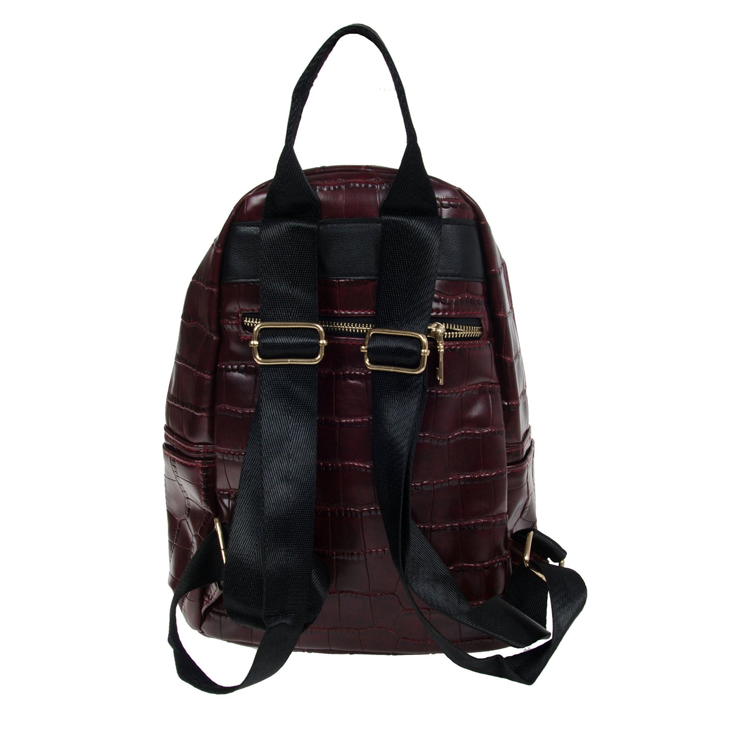 Artisan Crafted Textured Leather Look Handbag Backpack/College Bag/Office Bag (Maroon) For Women/Girls