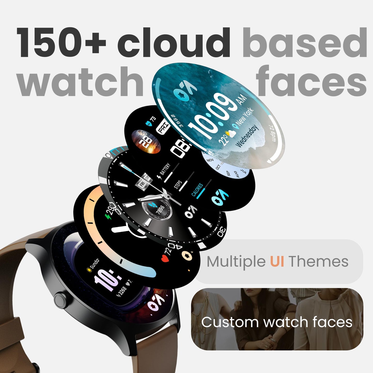 GOBOULT Newly Launched Rover Pro Smartwatch 1.43'' AMOLED, BT Calling 5.2, 1000 Nits Brightness, IP68, 150+ Watchfaces, 120+ Sports Modes, AI Voice Assistant, SpO2 Monitoring (Elite, Free Straps)