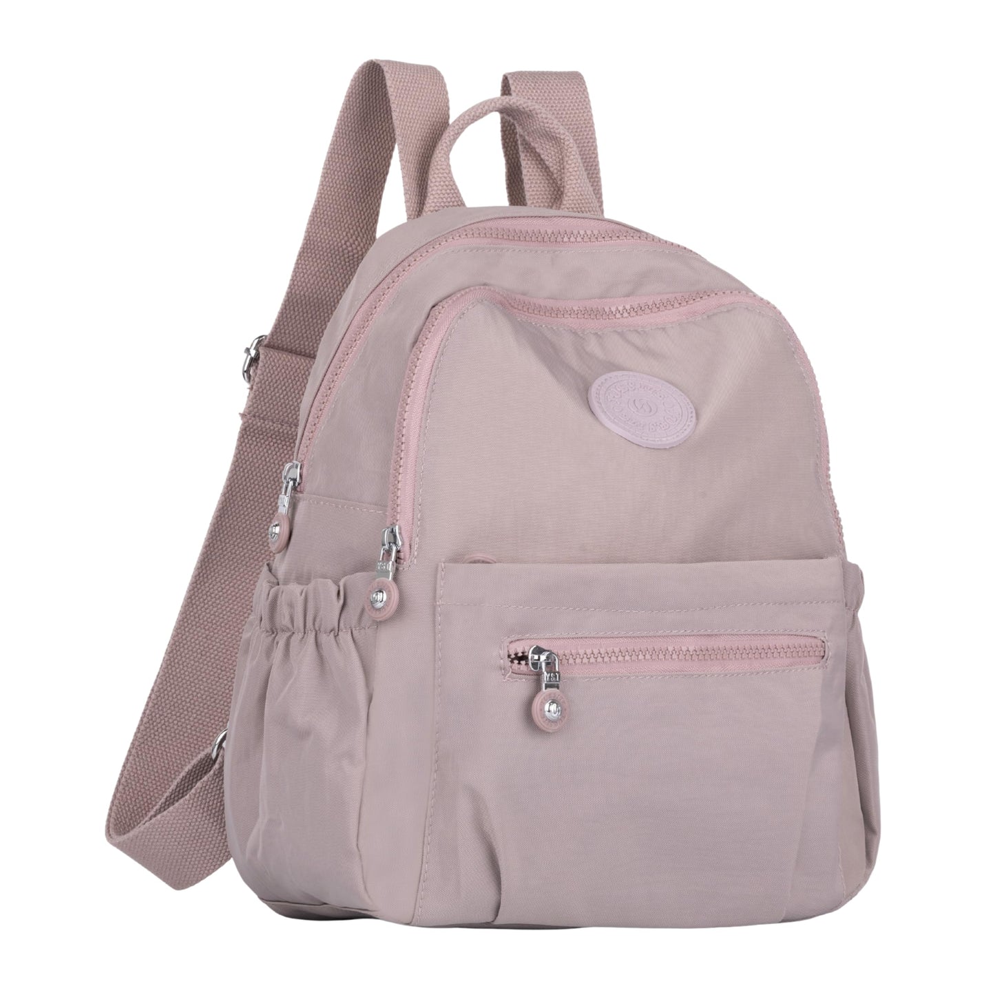TS WITH TECHSUN Stylish Women Mini Backpack | Lightweight Travel Small Nylon Bag with Multiple Pockets | Anti-Theft Zipper Pocket | Casual, Work, Office, Picnic Backpack for Girls & Ladies (Purple)