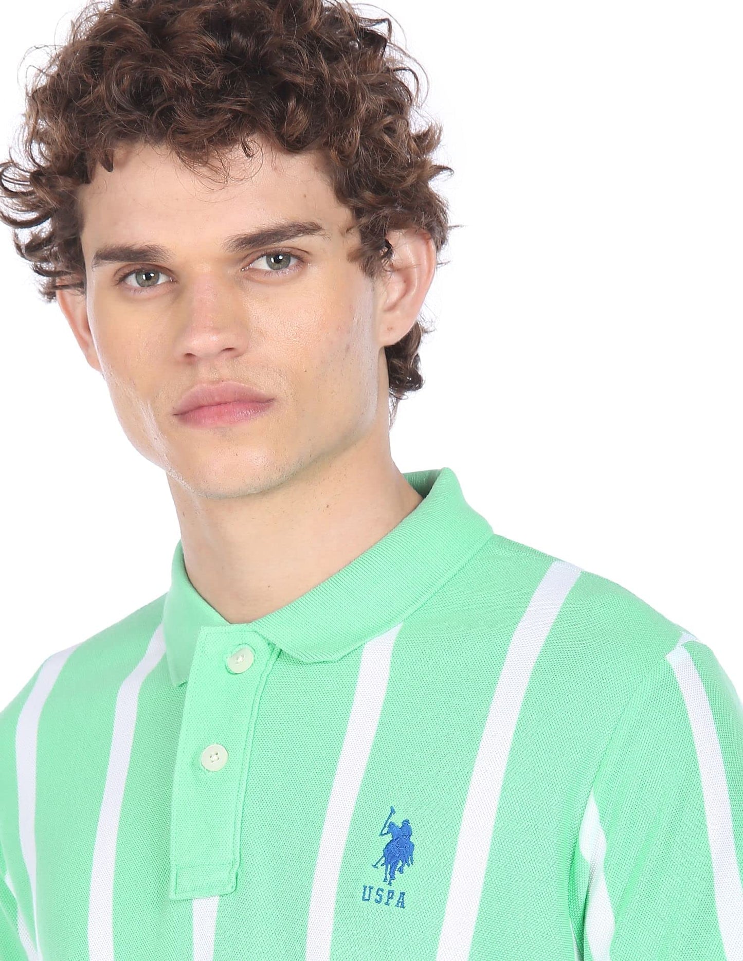 U.S. POLO ASSN. Men's Slim T-Shirt (USTSH0755_LT. Green S)