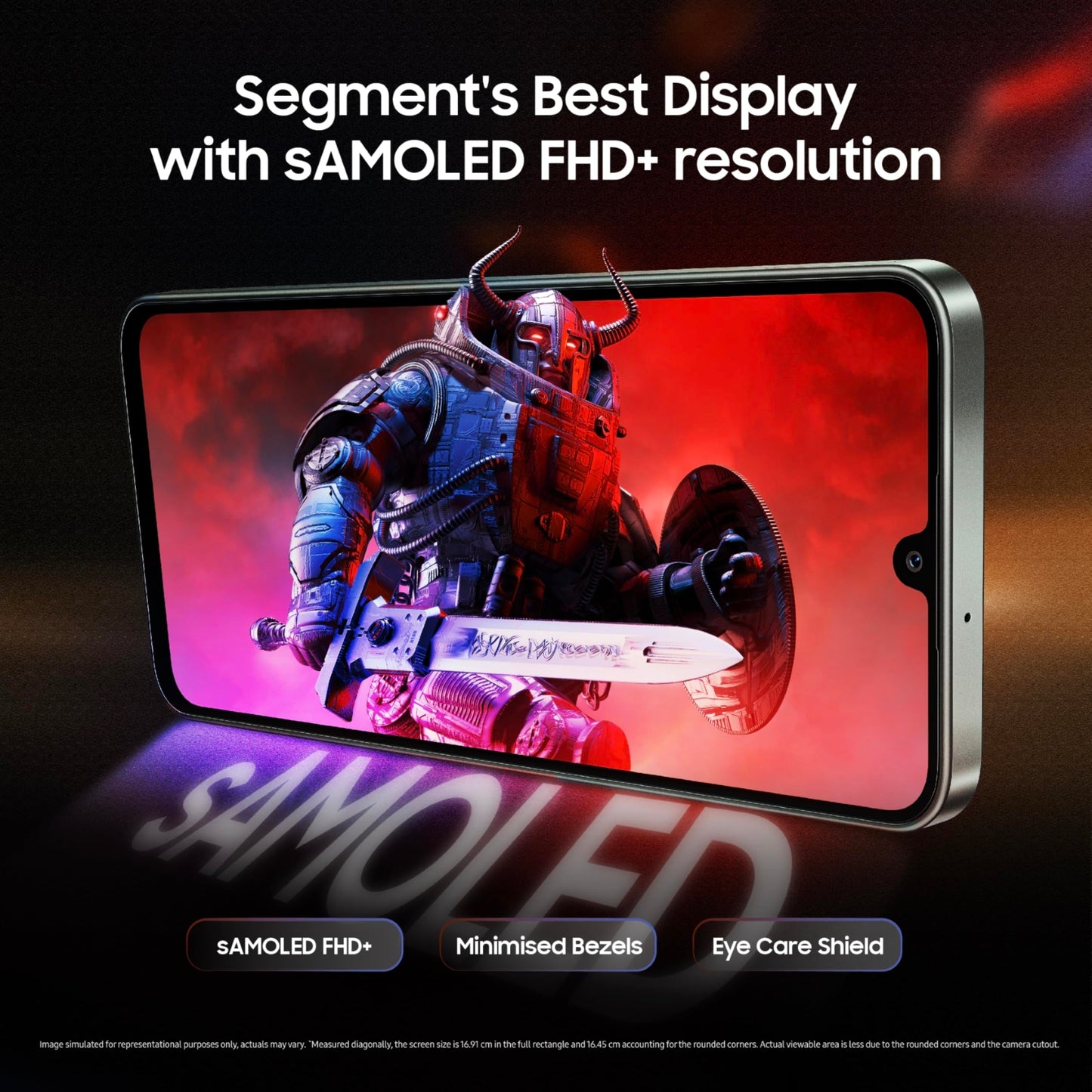 Samsung Galaxy M16 5G (Thunder Black, 6GB RAM, 128 GB Storage) | MediaTek Dimensity 6300 | AnTuTu Score 422K+ | Super Amoled Display | 25W Fast Charging | 6 Gen. of OS Upgrades | Without Charger