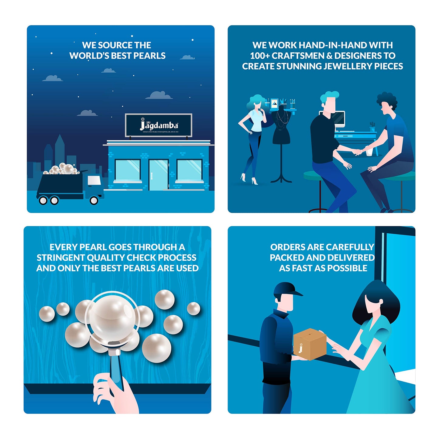 Sri Jagdamba Pearls Dealer 3 String White Pearl Set for Women | Necklace Set for Women and Girls With Certificate of Authenticity