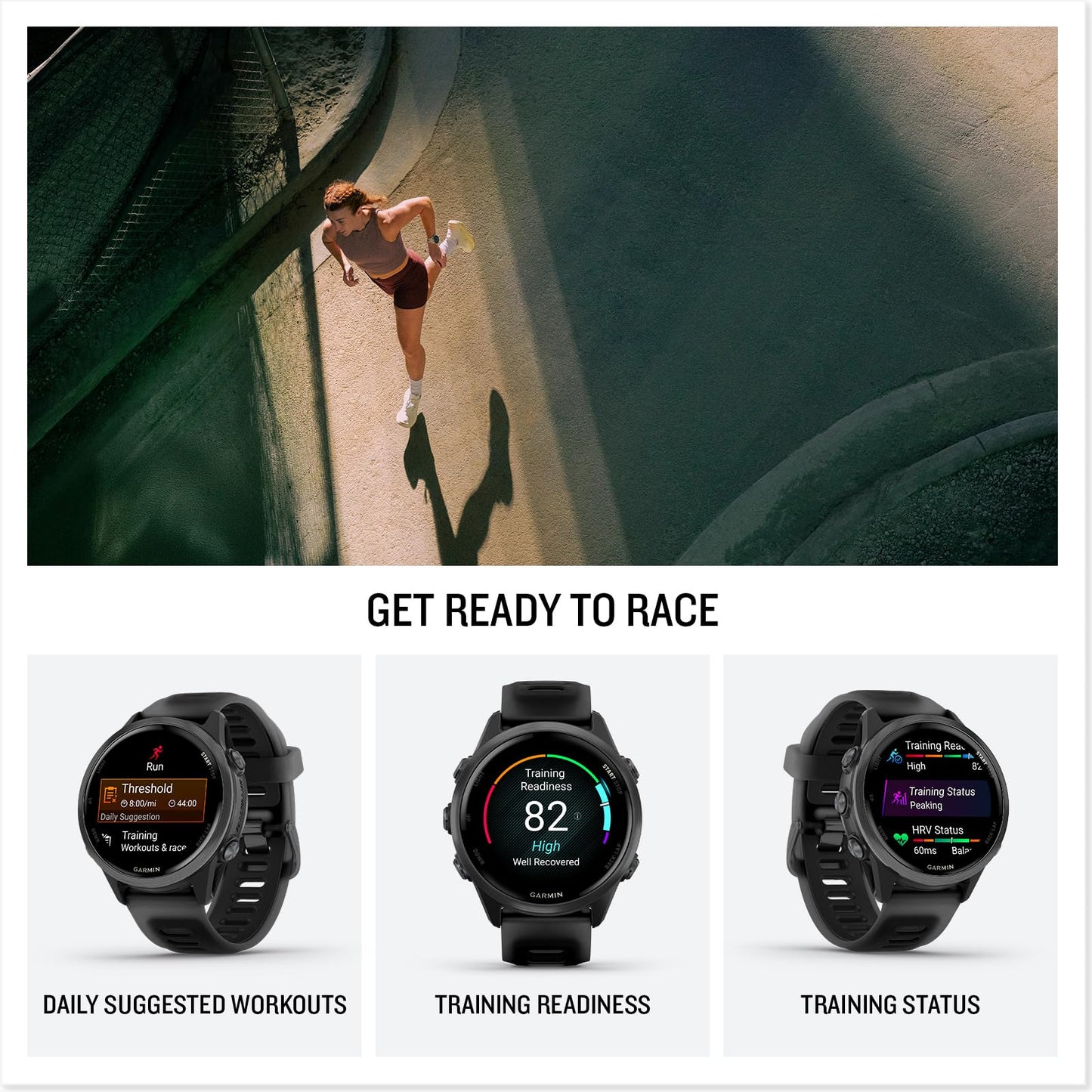 Garmin® Forerunner® 570, 42mm, Advanced GPS Running and Triathlon Smartwatch, AMOLED Display, Training and Recovery Features, Slate Gray Aluminum with Translucent Black/Black Band