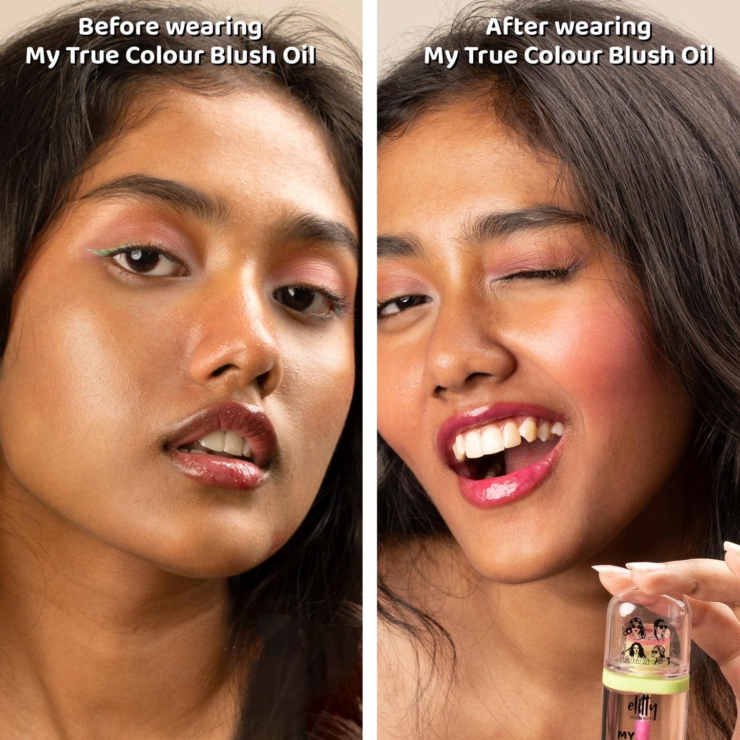 Elitty pH-Adaptive Lip and Cheek Blush Oil - Enriched With Vitamin E (7ml) for Effortlessly Radiant Lip and Cheeks.