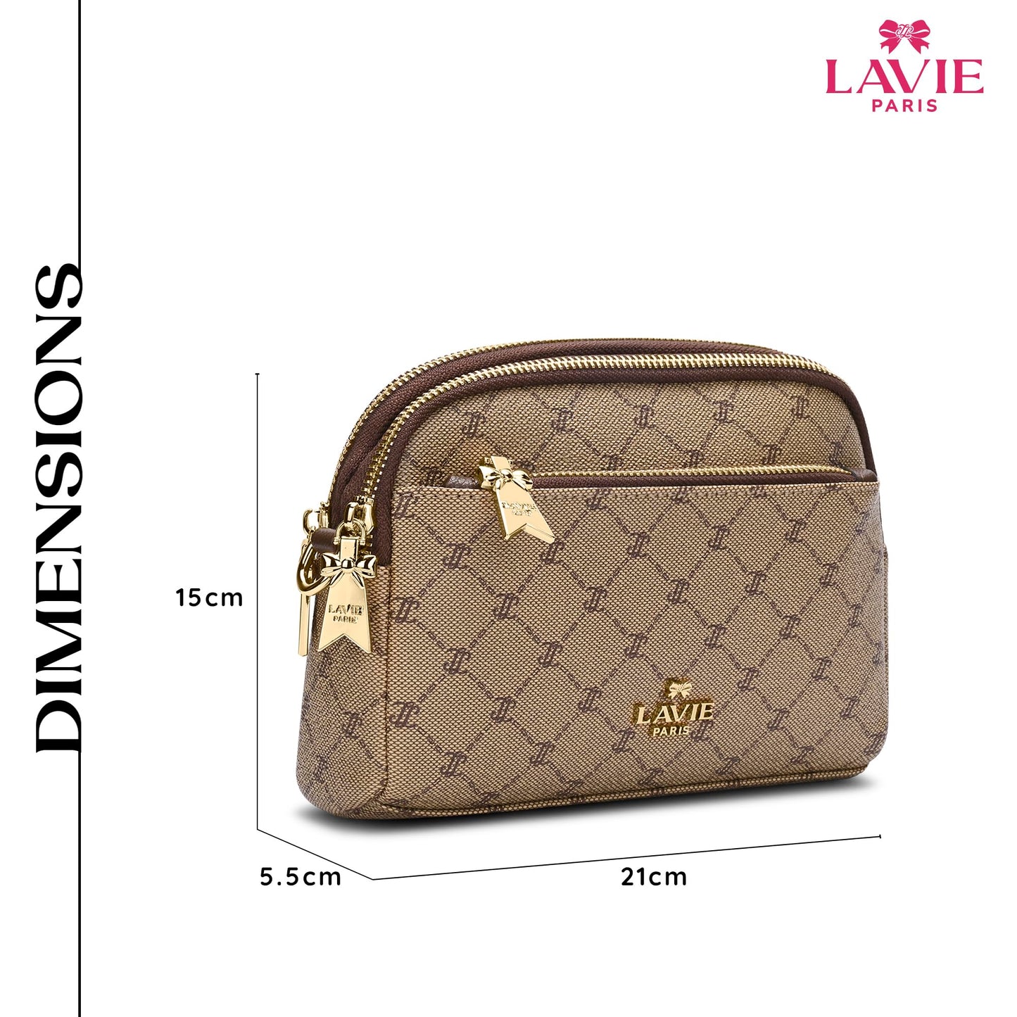LAVIE PARIS Women's Helen 3 Compartment Crossbody Sling Bag | Ladies Purse Handbag | Gift for Women