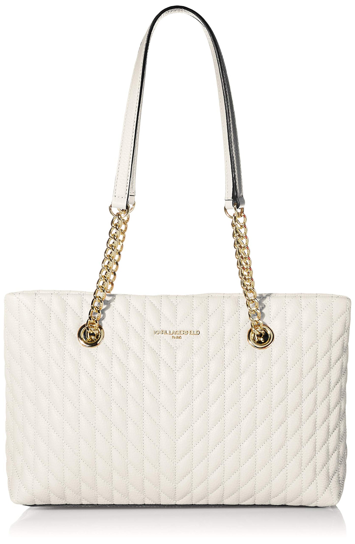 Karl Lagerfeld Paris Womens Karolina Tote Bag, WINTER WHITE, One Size