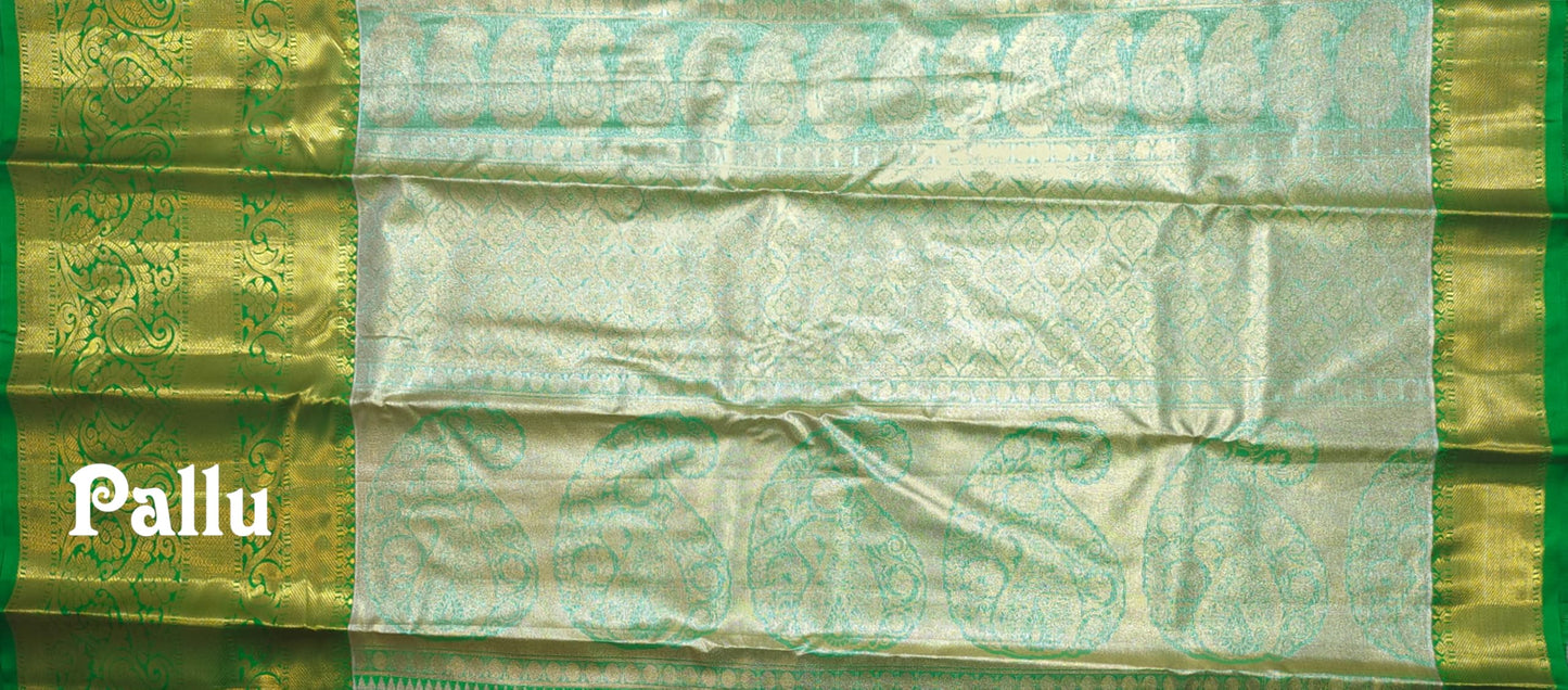 VFCollections Women's Kanchipuram Silk Pure Pattu Sarees With Blouse (VFC626-2)