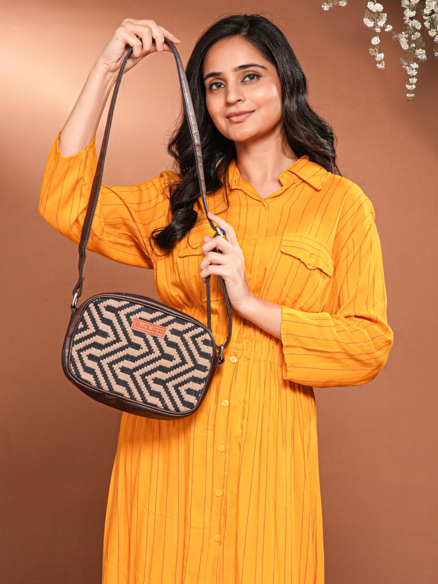 BAGUZZI Handmade Vegan Leather Women's Sling Cross-Body Adjustable Shoulder Strap