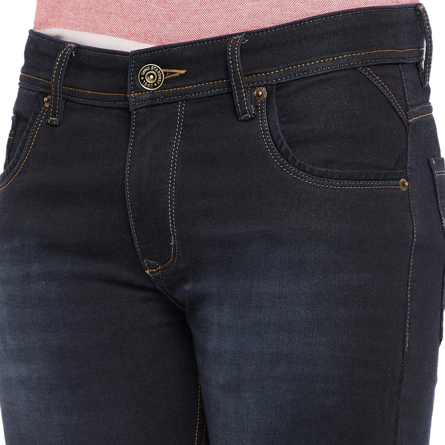 Duke Stardust Men Slim Fit Stretchable Jeans (SDD5180_D.Blue_32)
