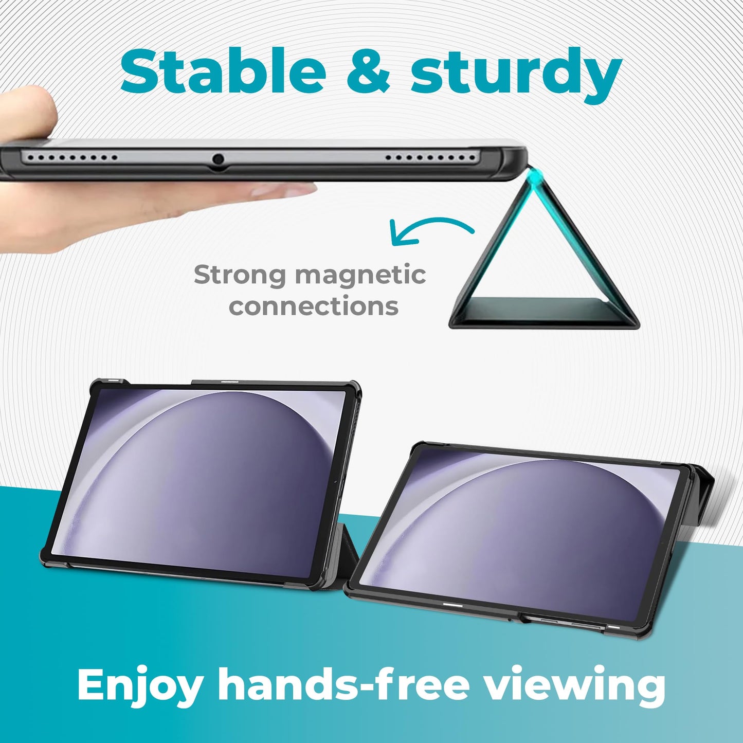 SAMSUNG 2024 Galaxy Tab A9+ 11 inch 64GB | Android 13 WiFi international touch screen | large screen, quad speakers, slim | tablet pack, hard case with stand