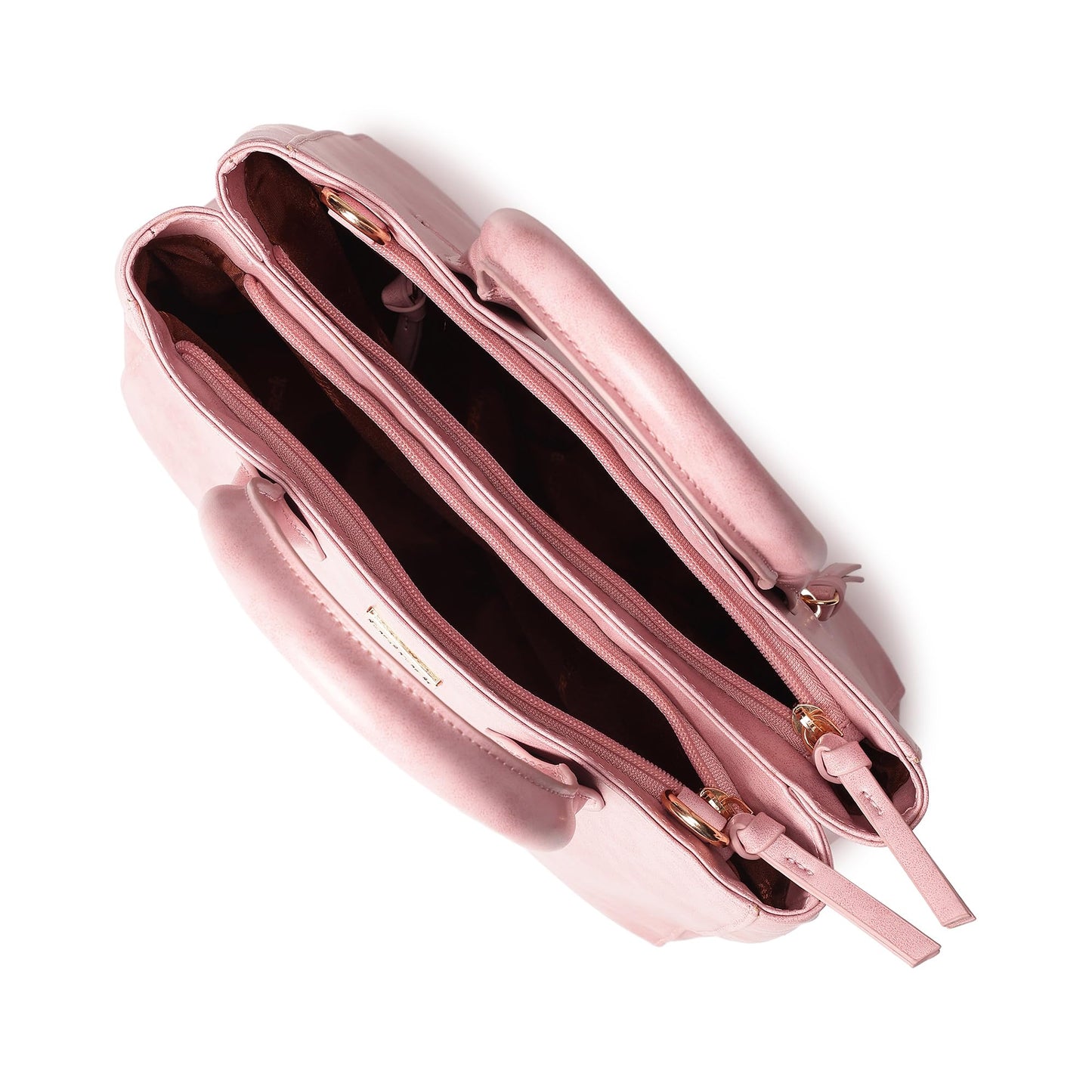 Fastrack Women Carryall Satchel with Top Handles and Adjustable Shoulder Strap - Stylish Zippered for Everyday Use, Pink