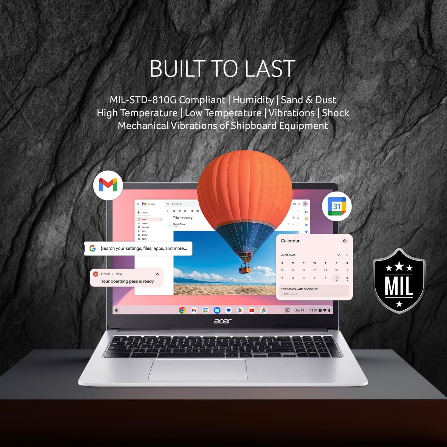 Acer Chromebook, Intel Celeron N4500, 8GB RAM, 128GB Storage, Full HD, 15.6"/39.6cm, Chrome OS, Silver, 1.6KG, CB315-4H, WiFi 6,3 Months Google One AI Premium Plan& 2TB Cloud Storage AI Powered Laptop