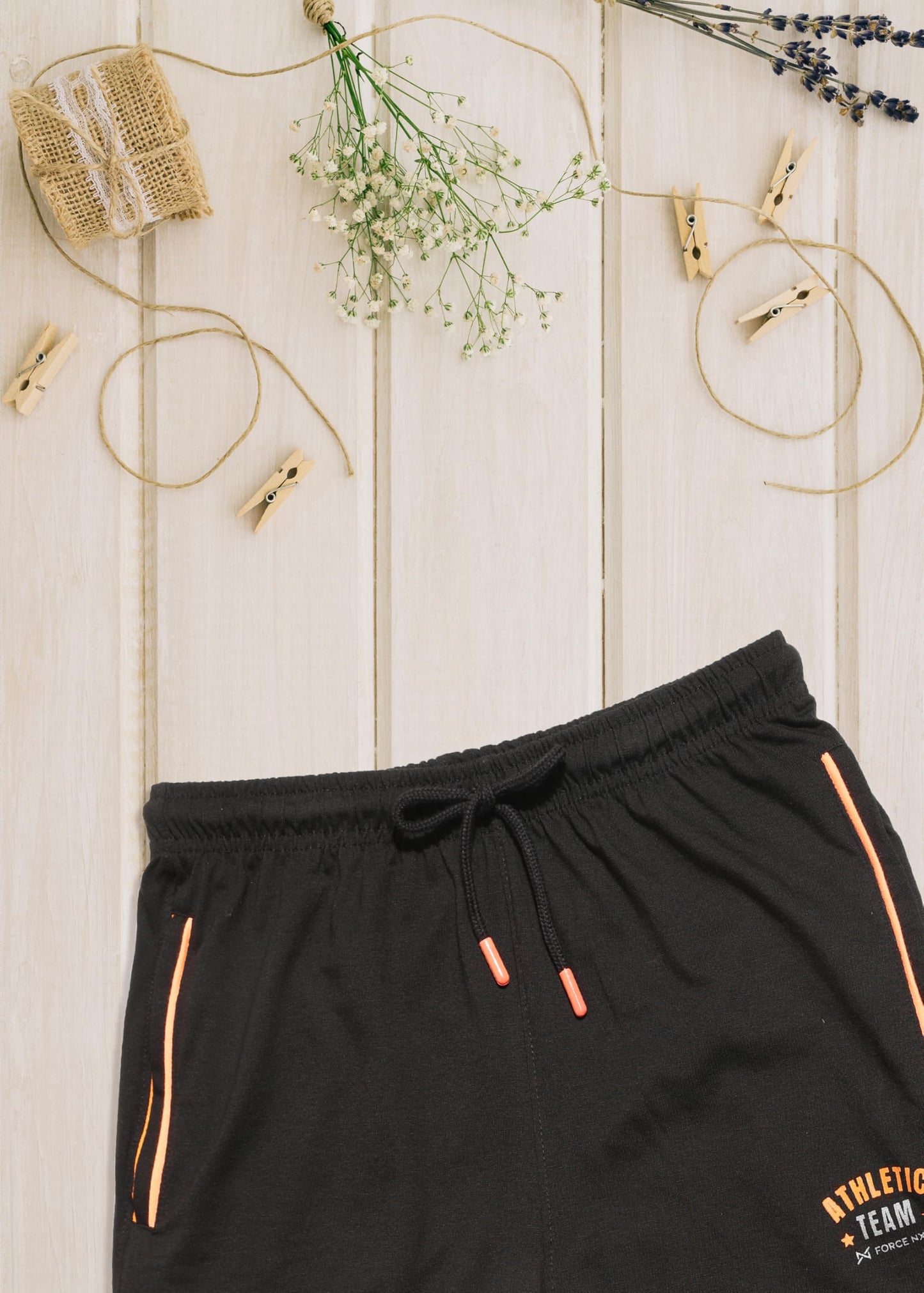 Force NXT Super Combed Cotton Mens Solid Shorts Black