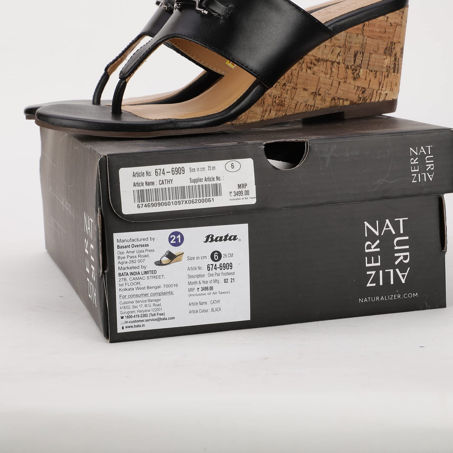 Naturalizer Women's CATHY Black Leather Slipper - 3 UK (6746909)
