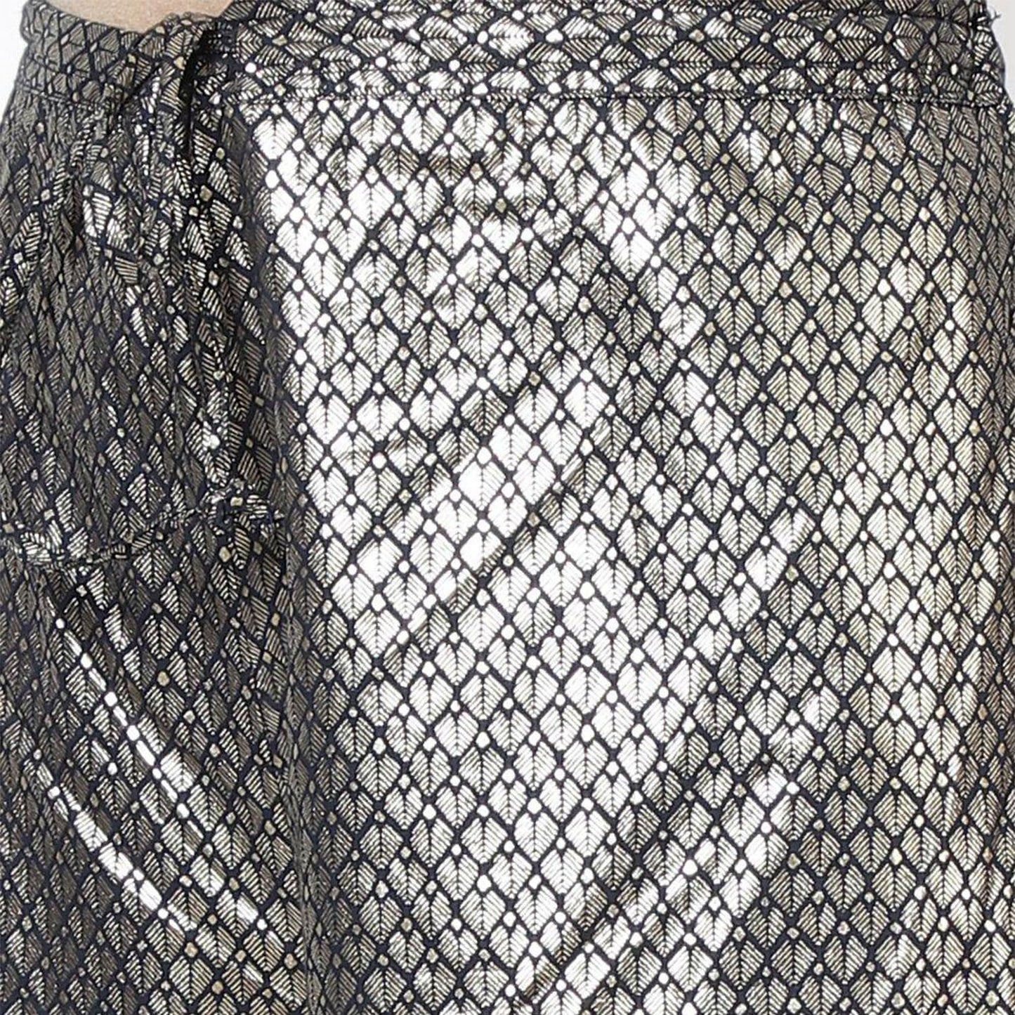 BIBA Cotton Women Printed Relaxed Salwar A-Line Straight Kurta Dupatta(Skdassorted7074E_Navy Blue_XL)