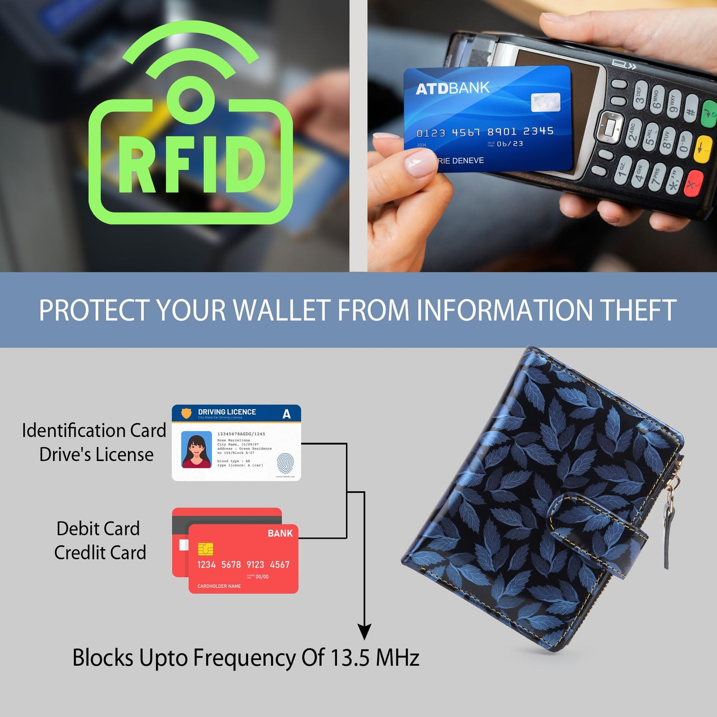 TnW Small Women's Wallet -PU Leather Multi Wallets | Credit Card Holder | Coin Purse Zipper -Small Secure Card Case/Gift Wallet for Women (SC-2024-12)