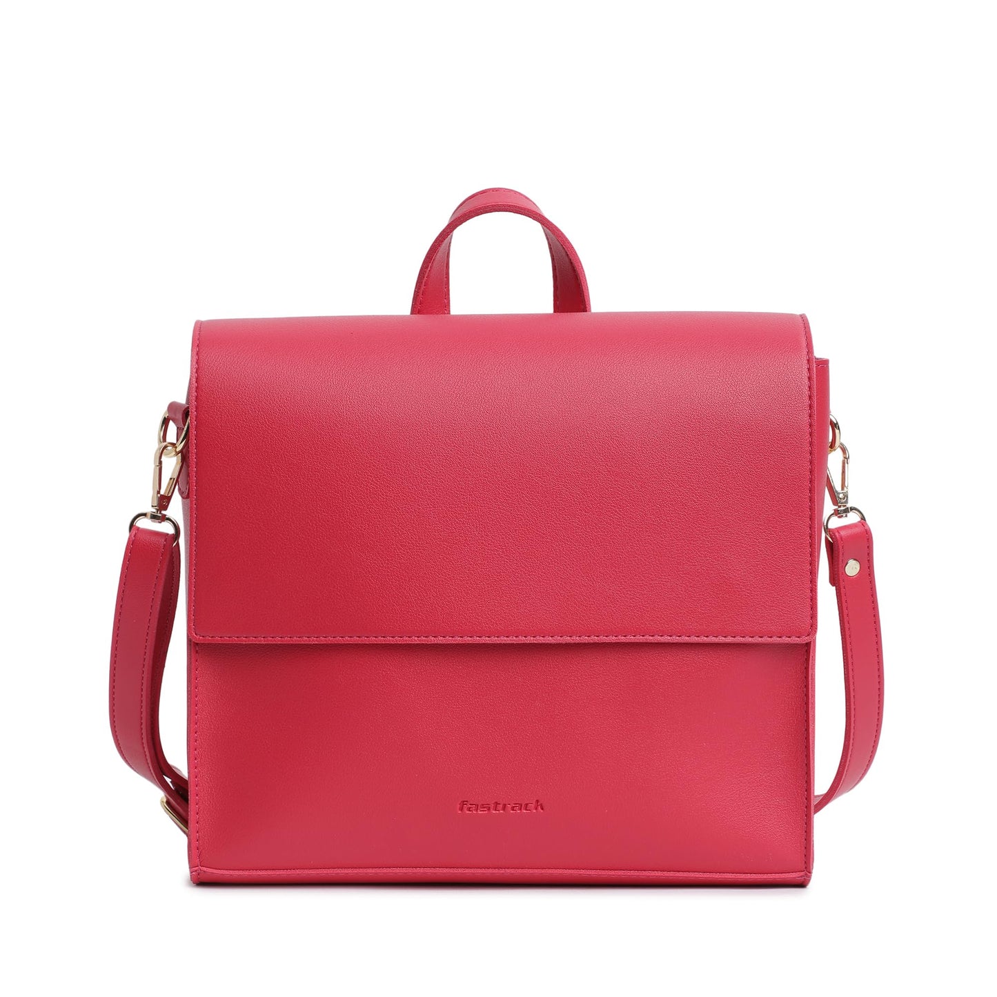 Fastrack College Satchel Bag for Women | Stylish Bag for Girls, Ladies, Women | Everyday Satchel for College, Work Made of Faux Leather (Pink Flash)