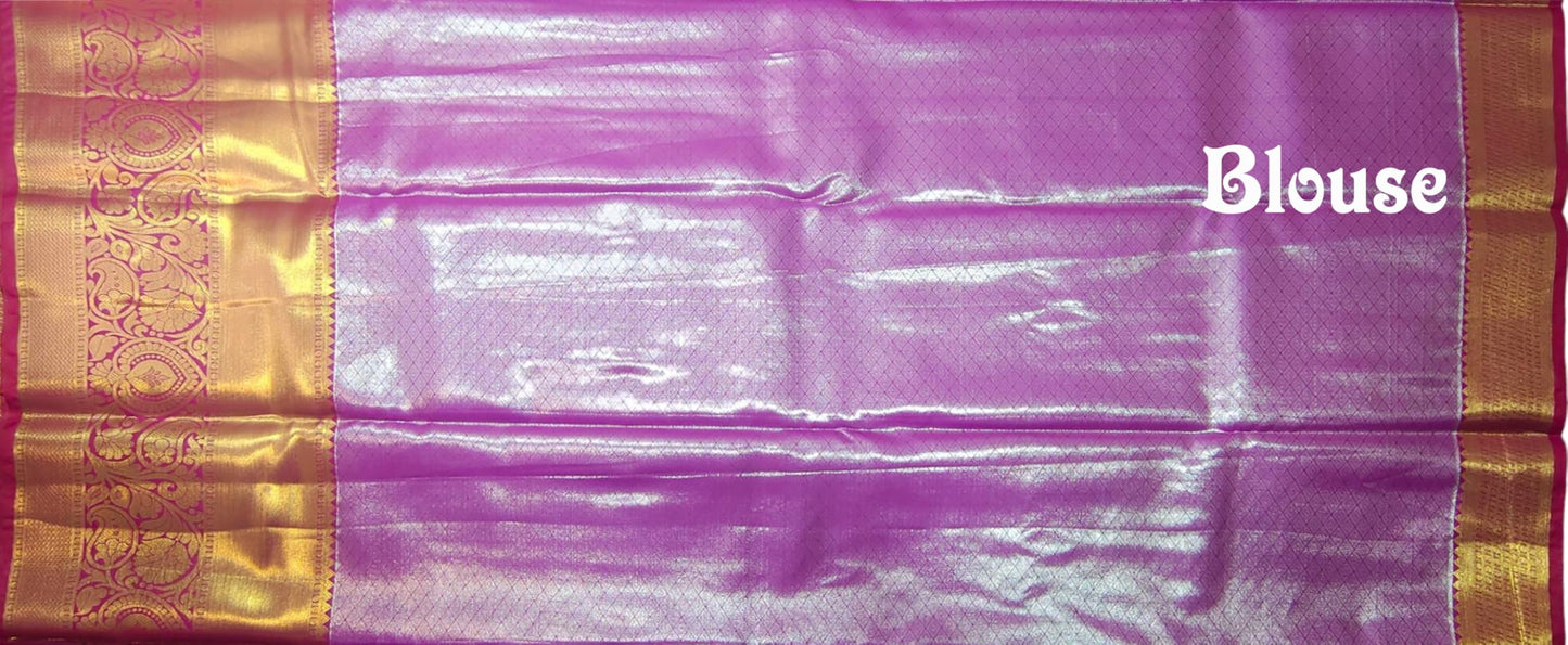 SREE KUMARAN Women's Kanchipuram Silk Pure Pattu Sarees With Blouse (VSK163-1)