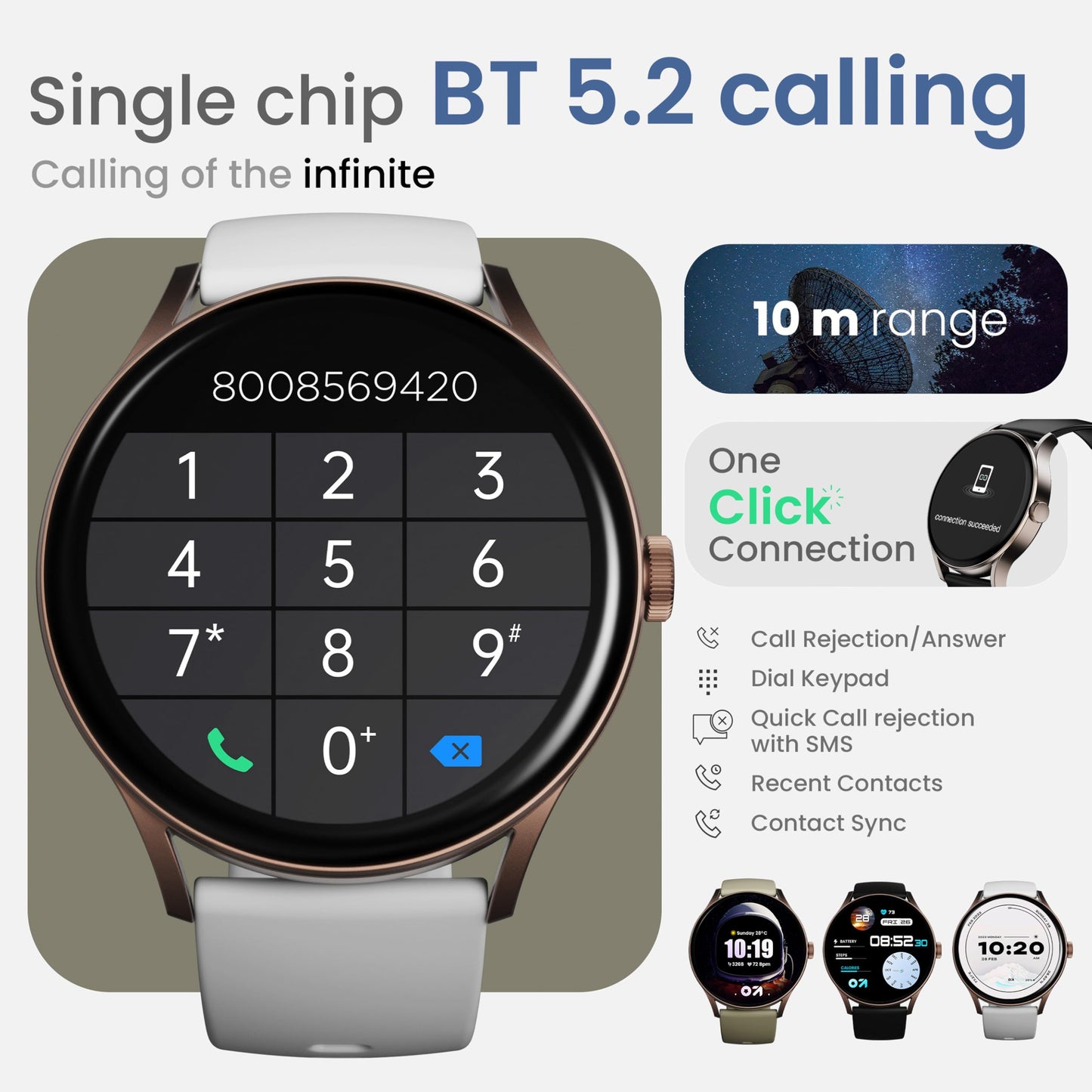 GOBOULT Newly Launched Rover Pro Smartwatch 1.43'' AMOLED, BT Calling 5.2, 1000 Nits Brightness, IP68, 150+ Watchfaces, 120+ Sports Modes, AI Voice Assistant, SpO2 Monitoring (Elite, Free Straps)