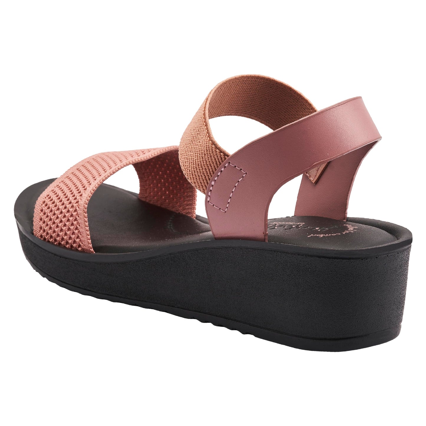 puntoblu Cushion Comfort Platform Heel Sandals for Women | Comfortable Padded Footbed | Breathable Mesh | Slingback Closure | Anti-Skid & Durable Mid Heel Sandal for Girls