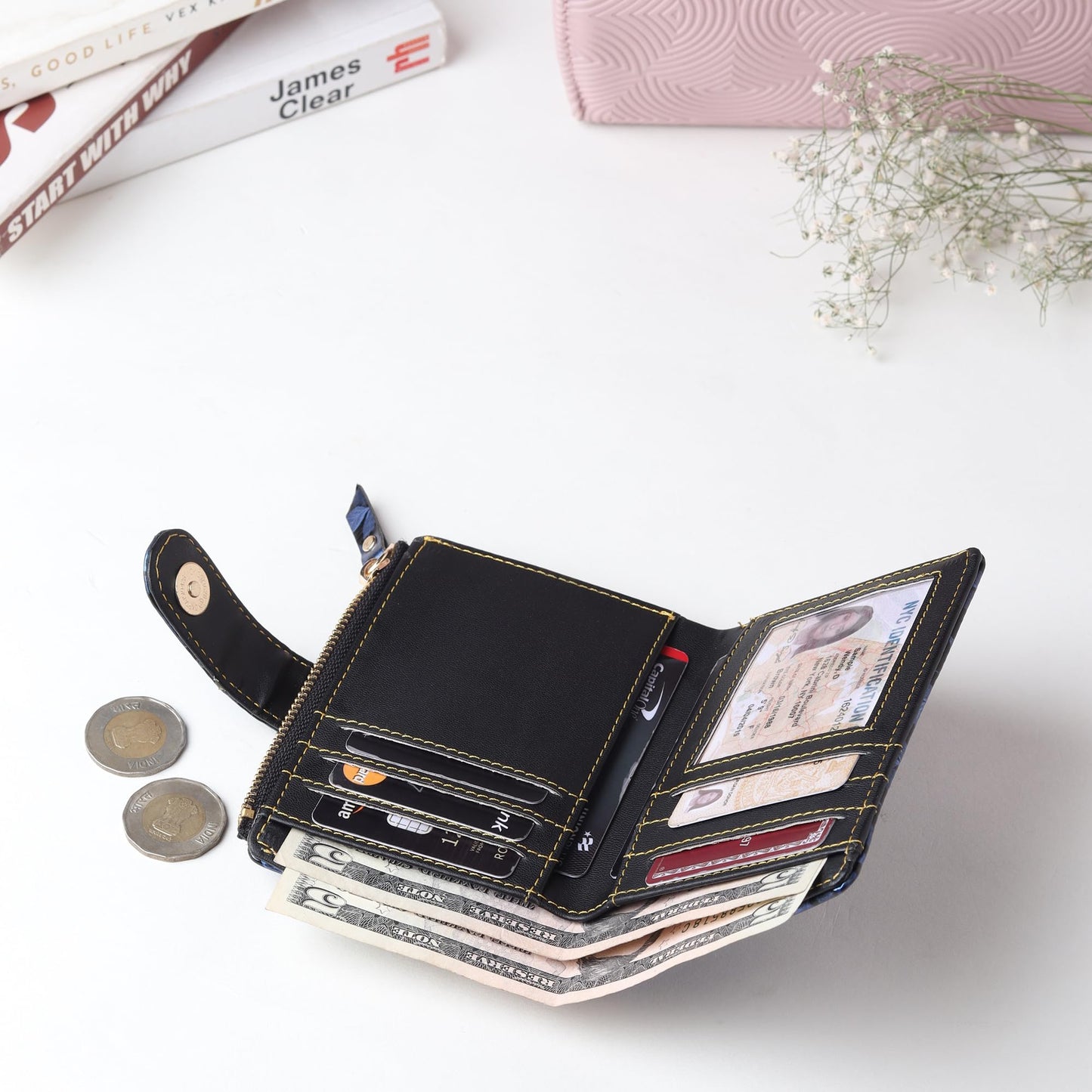 TnW Small Women's Wallet -PU Leather Multi Wallets | Credit Card Holder | Coin Purse Zipper -Small Secure Card Case/Gift Wallet for Women (SC-2024-12)