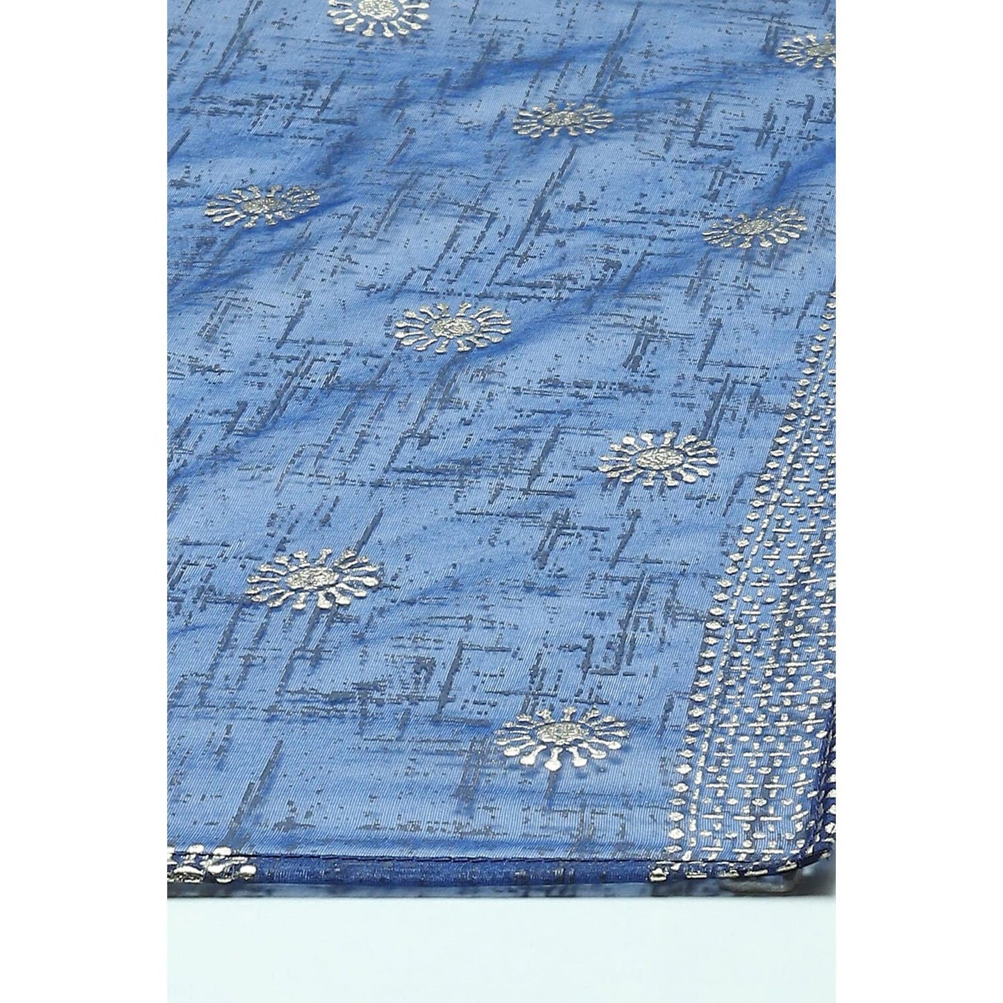 Rangriti Women Indigo Cotton Blend Woven Straight Lehenga Choli Set_36