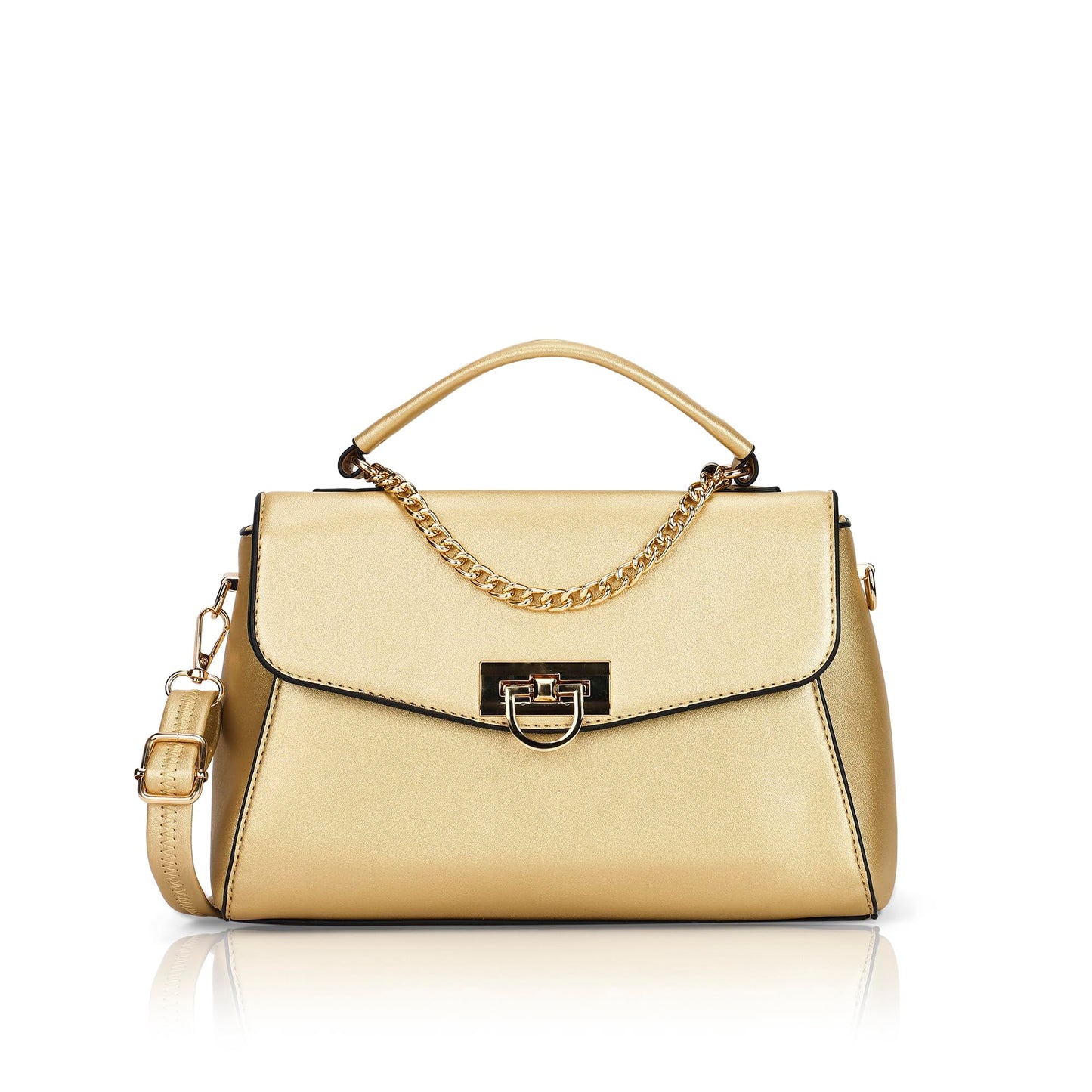 Lavie Luxe Women's Pine Flap SmallSolid Colourblock Satchel Handbag for Women | Satchel Bag for Work | Ladies purse | Stylish Shoulder Bag | Ladies Gift