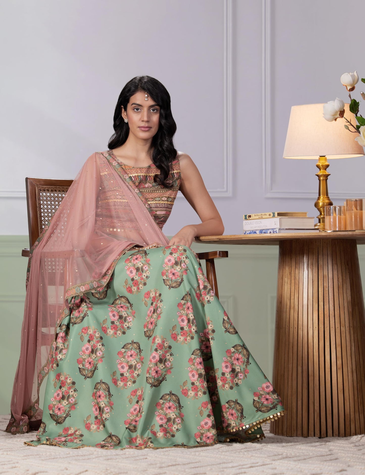 Ahalyaa Women's Polyester Readymade Lehenga Choli (AHBLSKDU-COMBO-853L)