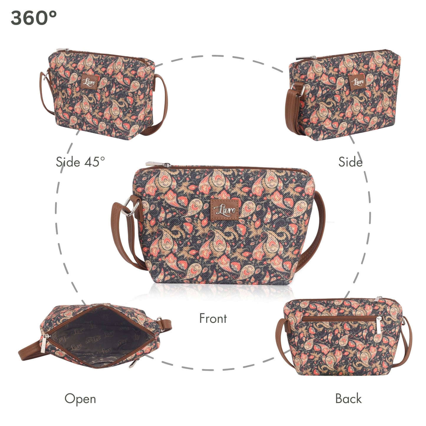 LIVRO Stylish Vegan Leather Sling Bag for Women – Latest Trendy Crossbody Sling Bag for Girls | Lightweight & Durable slingbag for Everyday Casual Use, Travel & Outings | LV Carry Bag