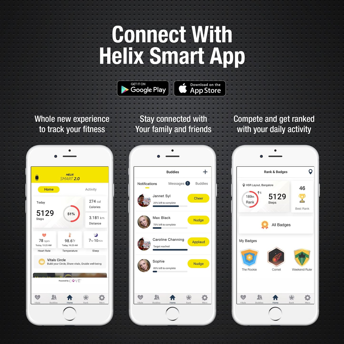 Helix Smart Watch Digital Black Dial Unisex-Adult Watch-TW0HXW203T