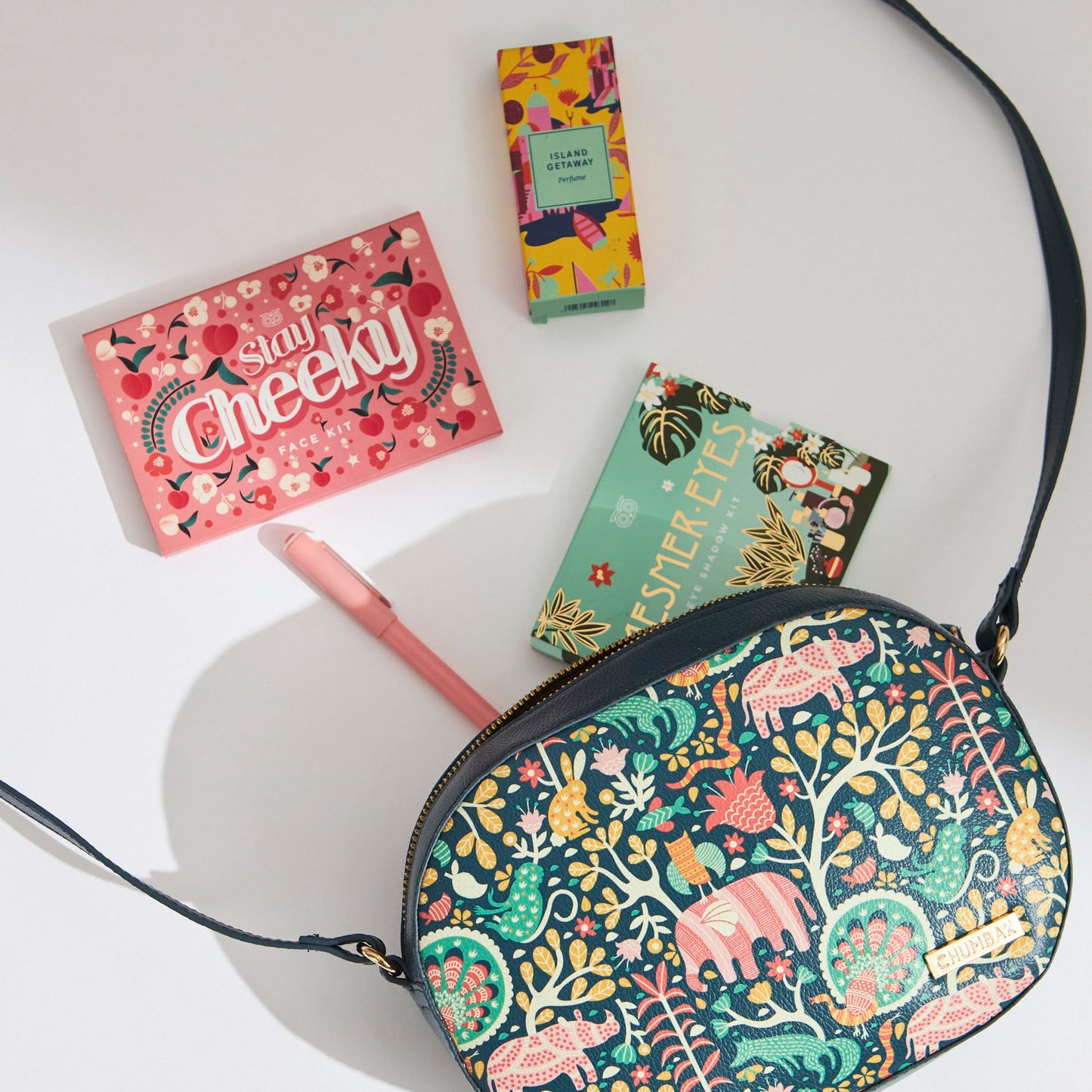 Chumbak Crossbody Sling Bag for Women | Stylish Printed Canvas Box Sling bag | Multipurpose Daily use Bag for Office/College/Travel