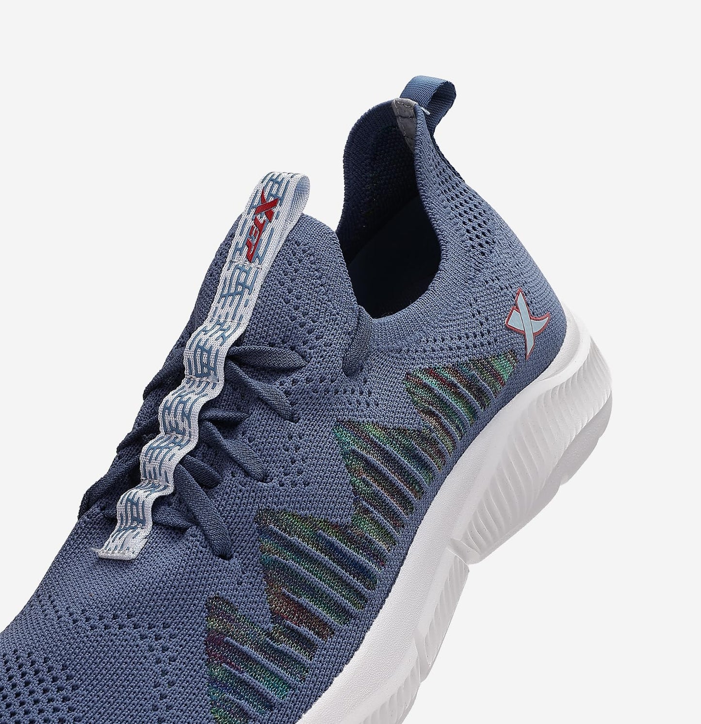 XTEP Men's Running Shoes Sports Lace Up Casual Sneakers Breathable Lightweight Anti-Slip Shoes(Blue,Size 9)