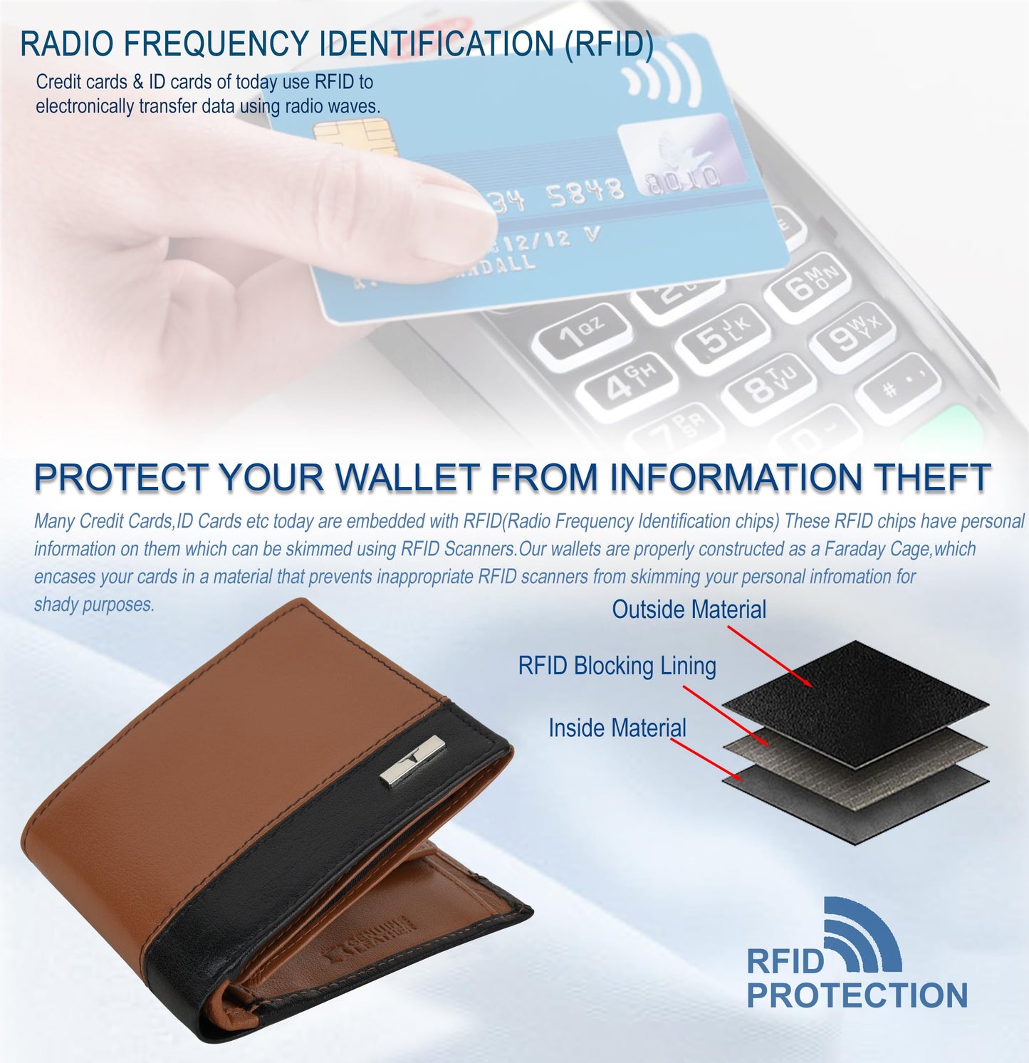 URBAN FOREST Seattle Cognac/Black Leather Wallet for Men