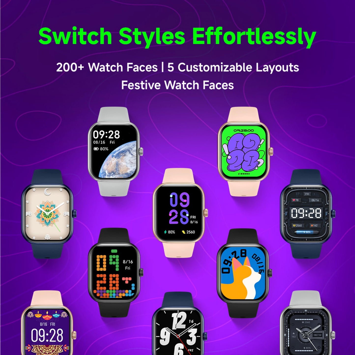 Redmi Move Smartwatch | 1.85" AMOLED (390×450, 600 nits) | Bluetooth Calling | 140+ Sports | 24×7 HR & SPO₂ | AOD | Up to 14-Day Battery | HyperOS (Black Drift Strap)